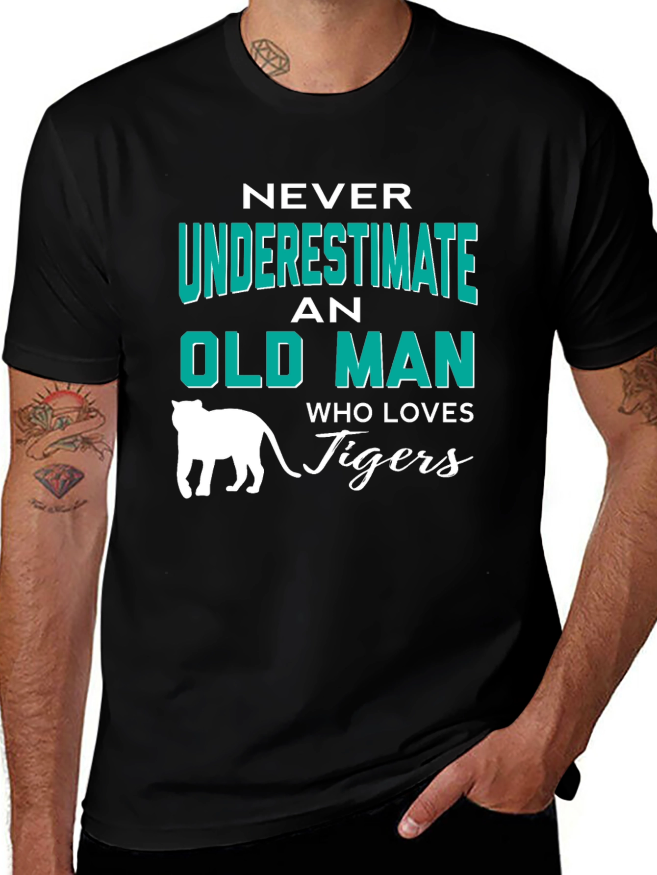Variant 16 of Never Underestimate an Old Man Who Loves Tigers T-Shirt