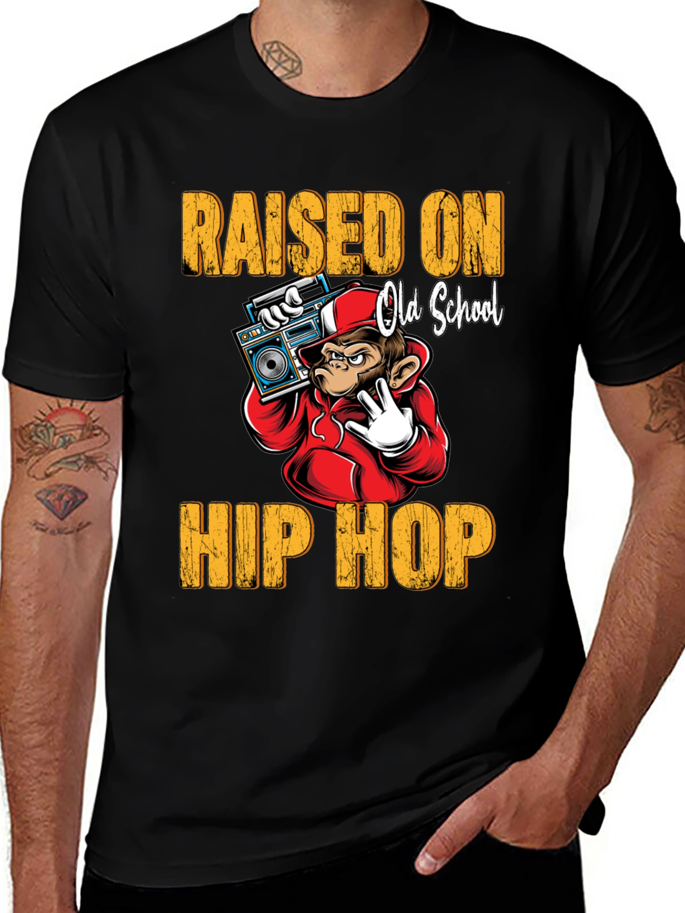 Variant 6 of Raised on Old School Hip Hop T-Shirt