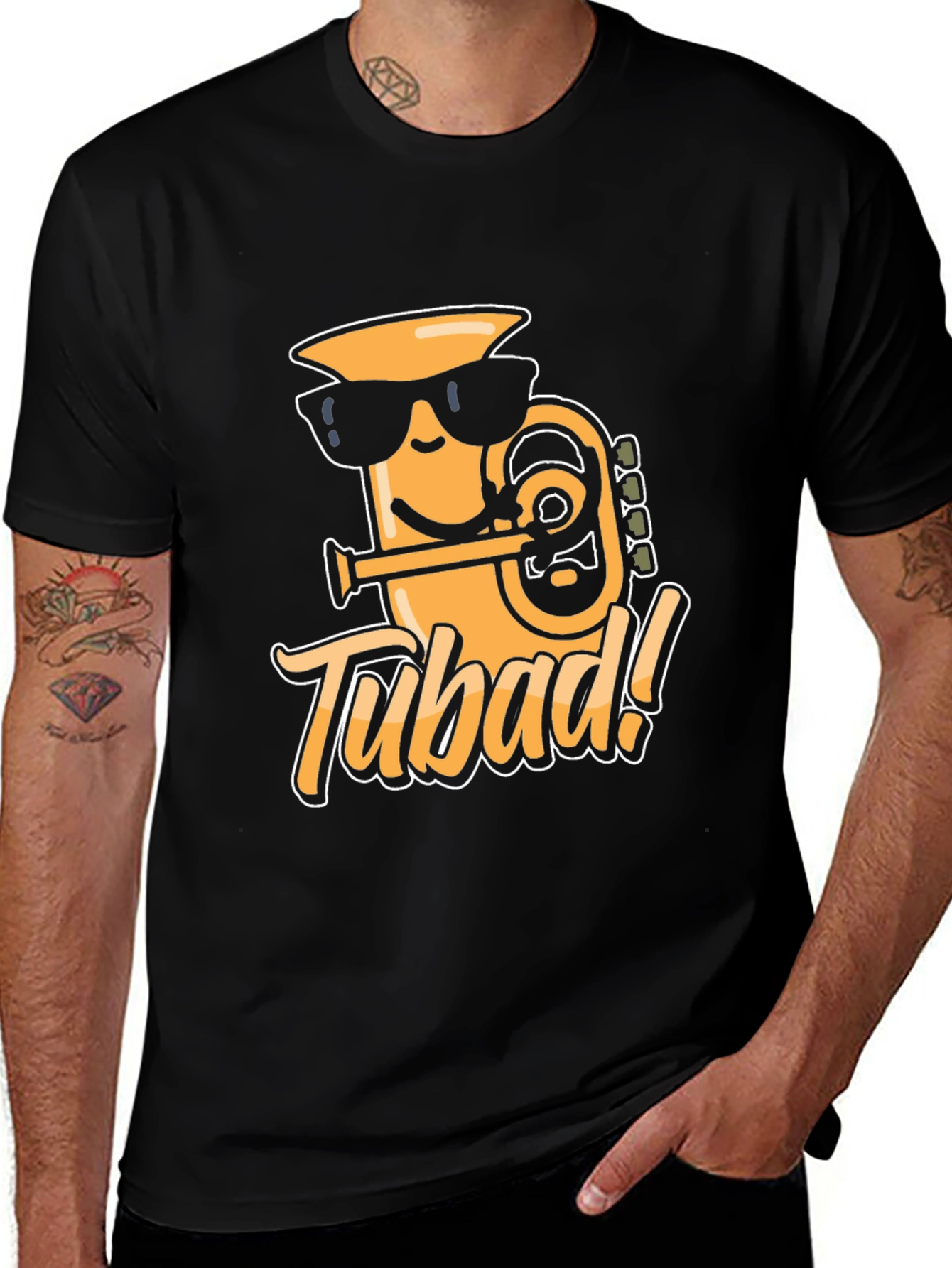 Variant 16 of Tubad! Graphic T-Shirt - Cool Cartoon Tuba Design