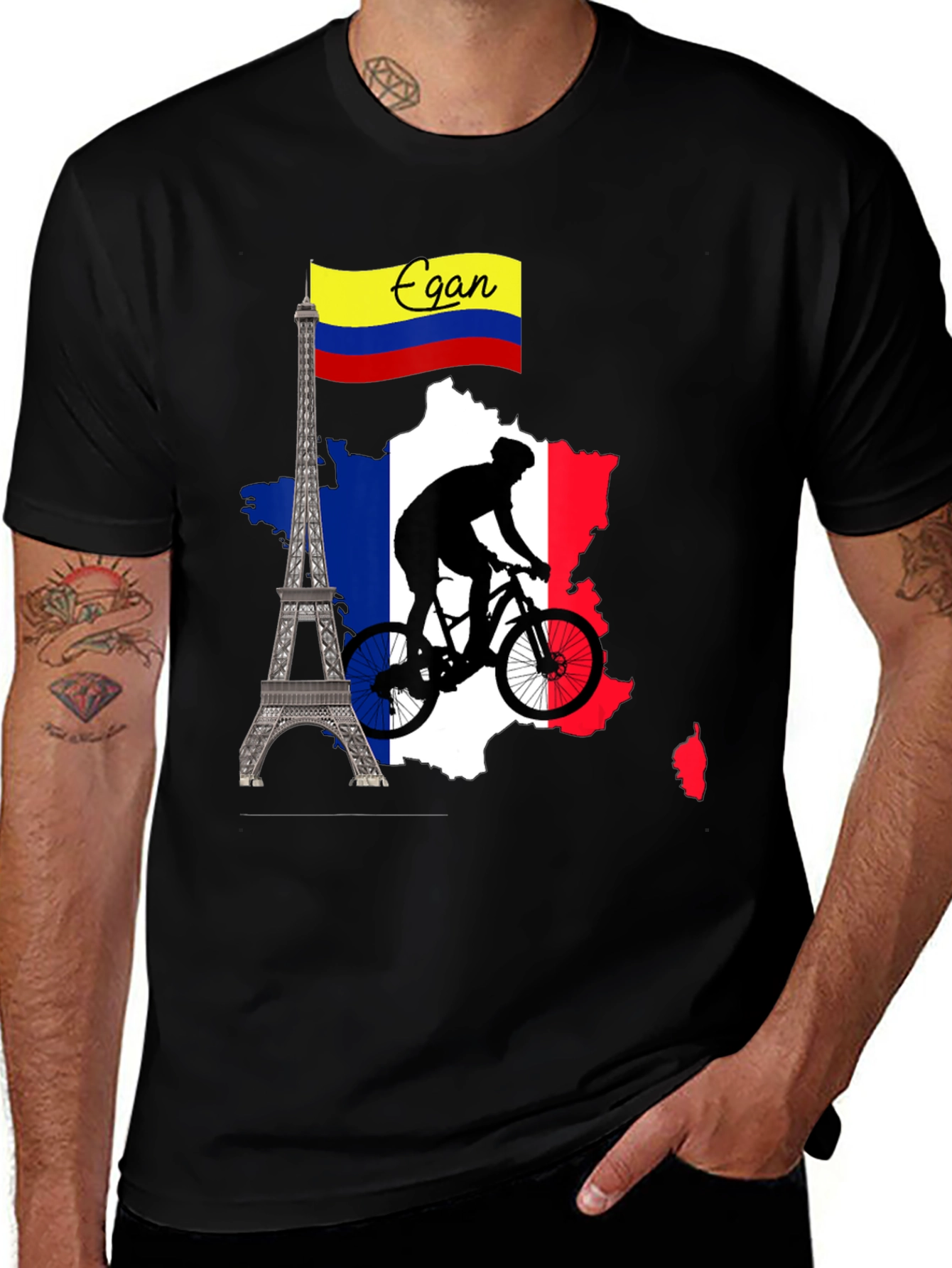 Variant 23 of Egan France Cycling Tee - Tour de France Inspired Shirt