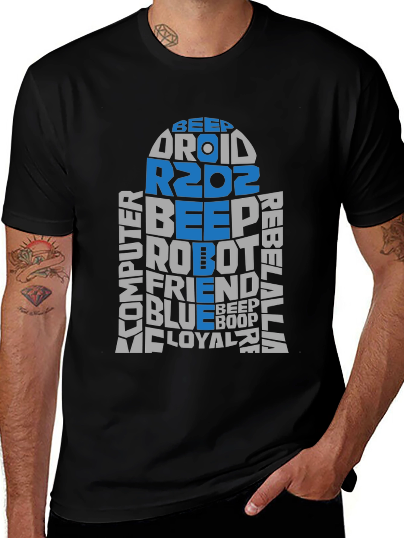 Star Wars R2D2 Word Art T-Shirt