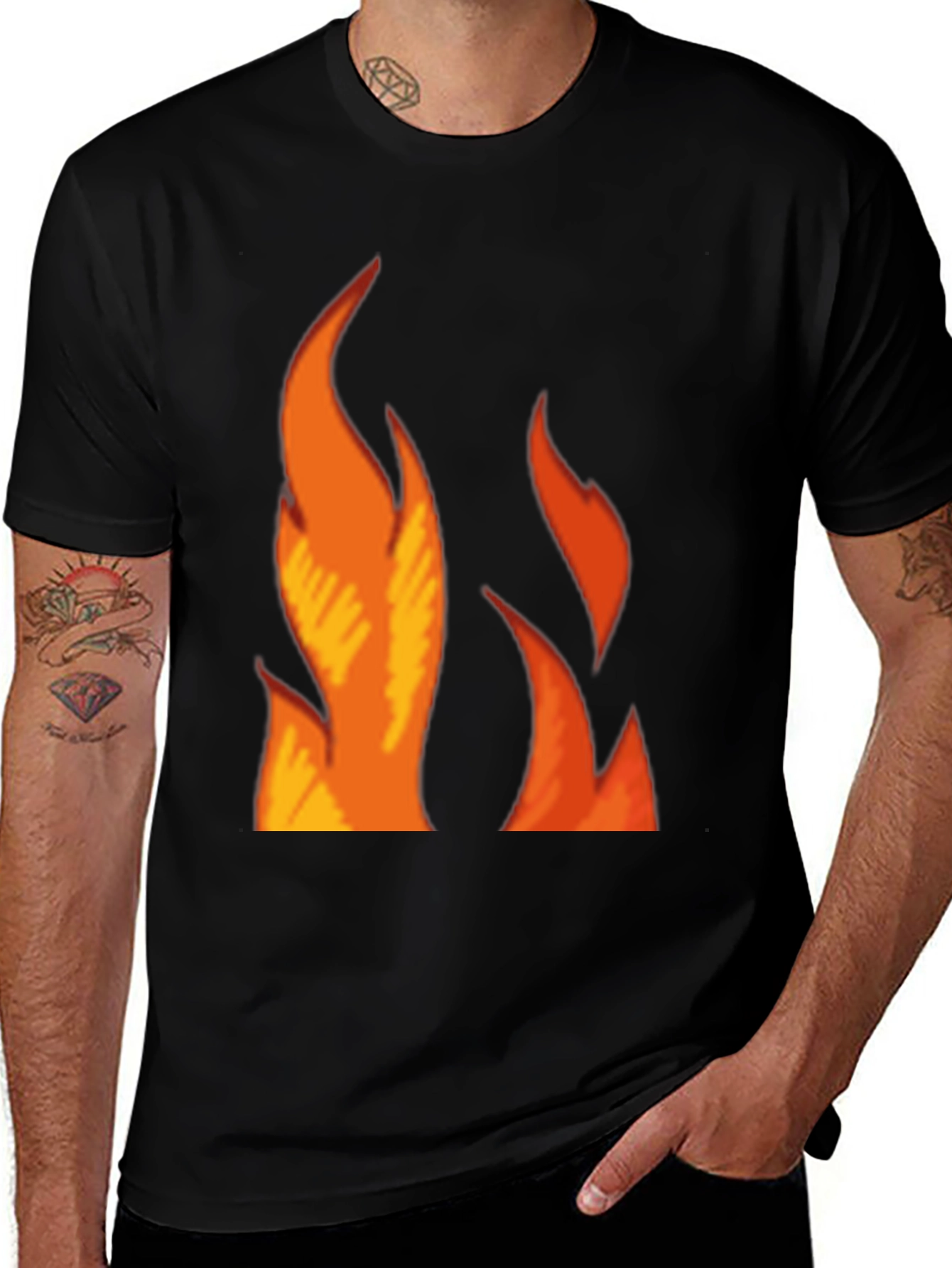 Variant 29 of Flaming Hot Graphic Tee - Bold Black T-Shirt