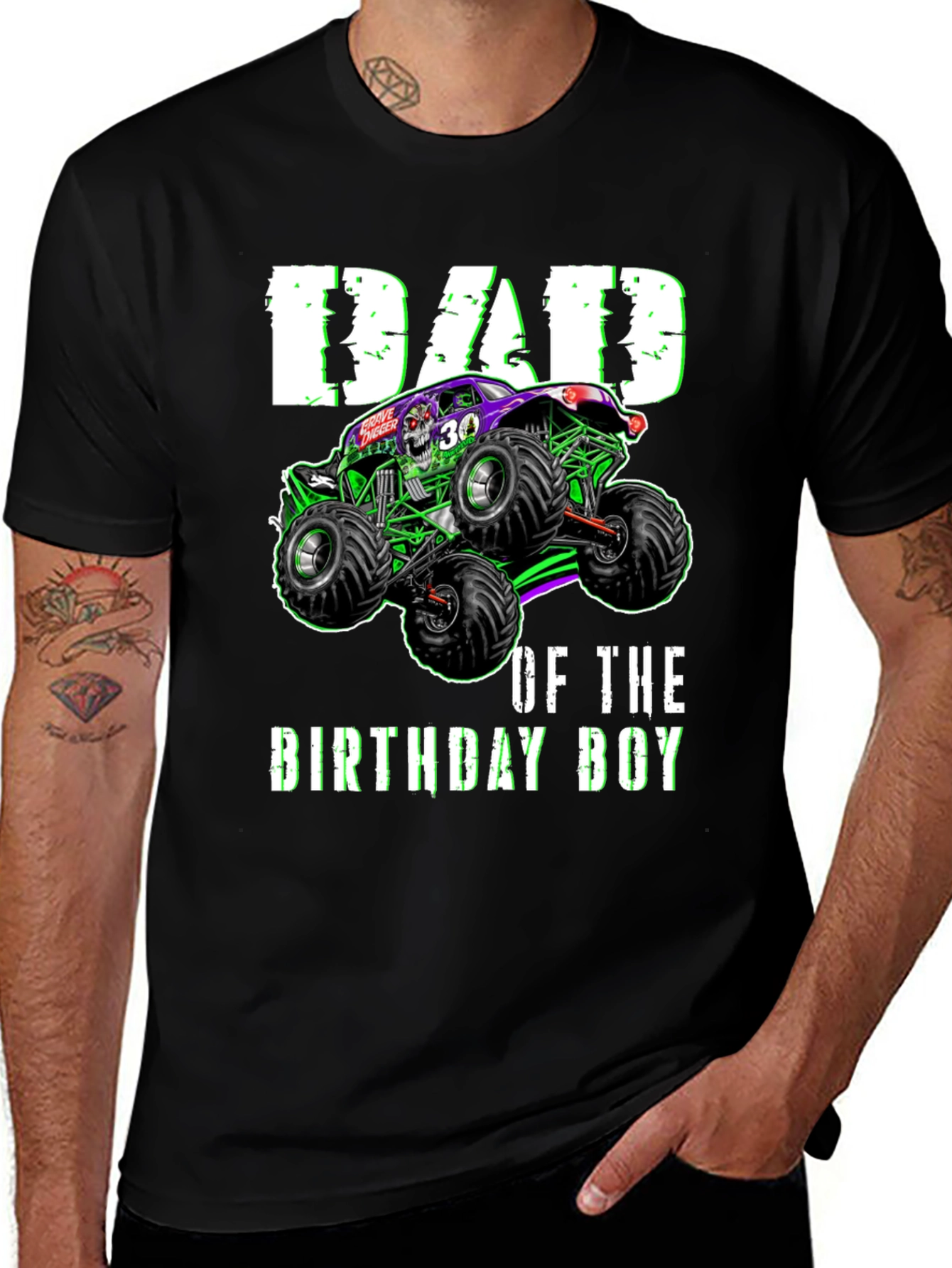 Dad of the Birthday Boy Monster Truck T-Shirt