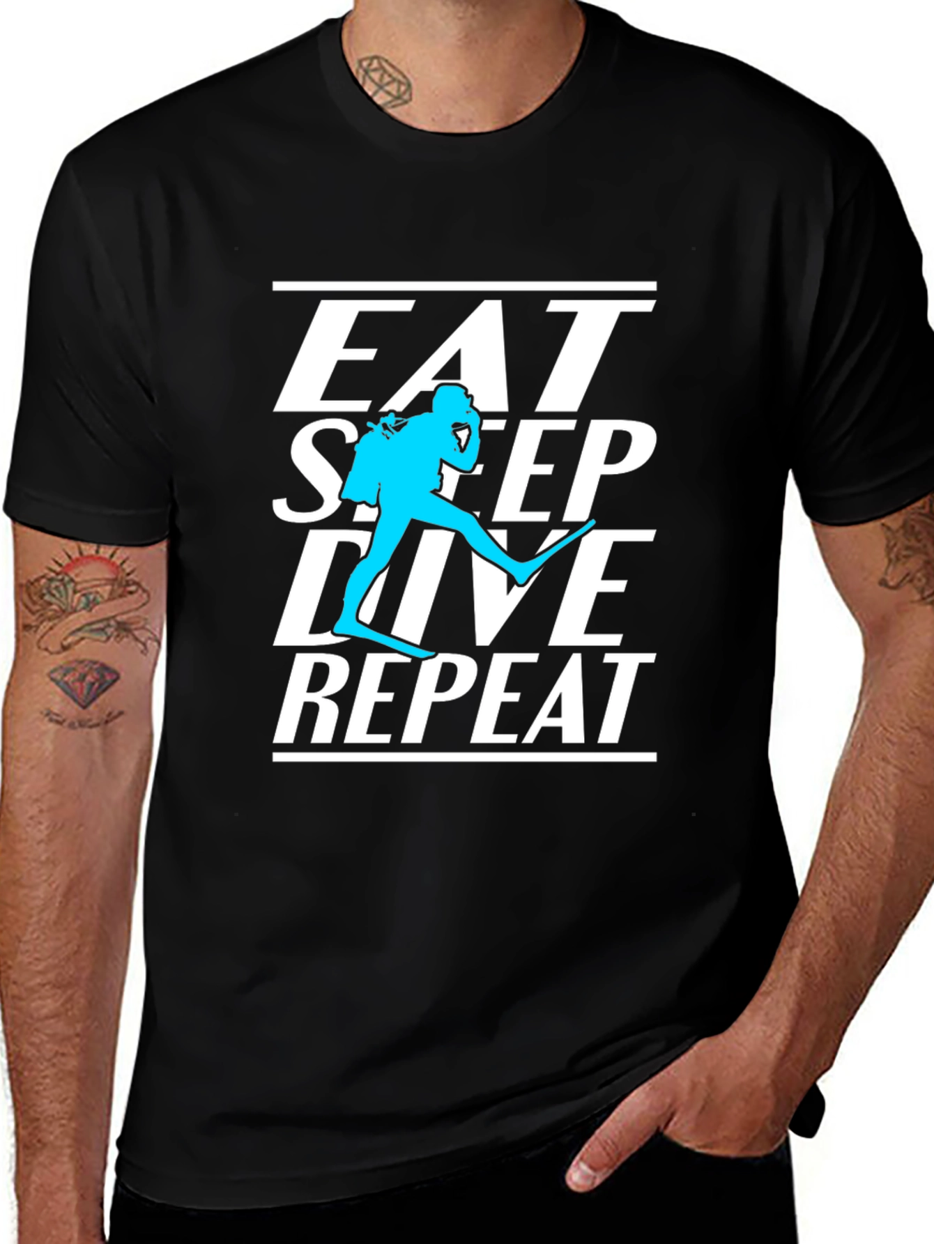 Variant 11 of Eat Sleep Dive Repeat Black T-Shirt