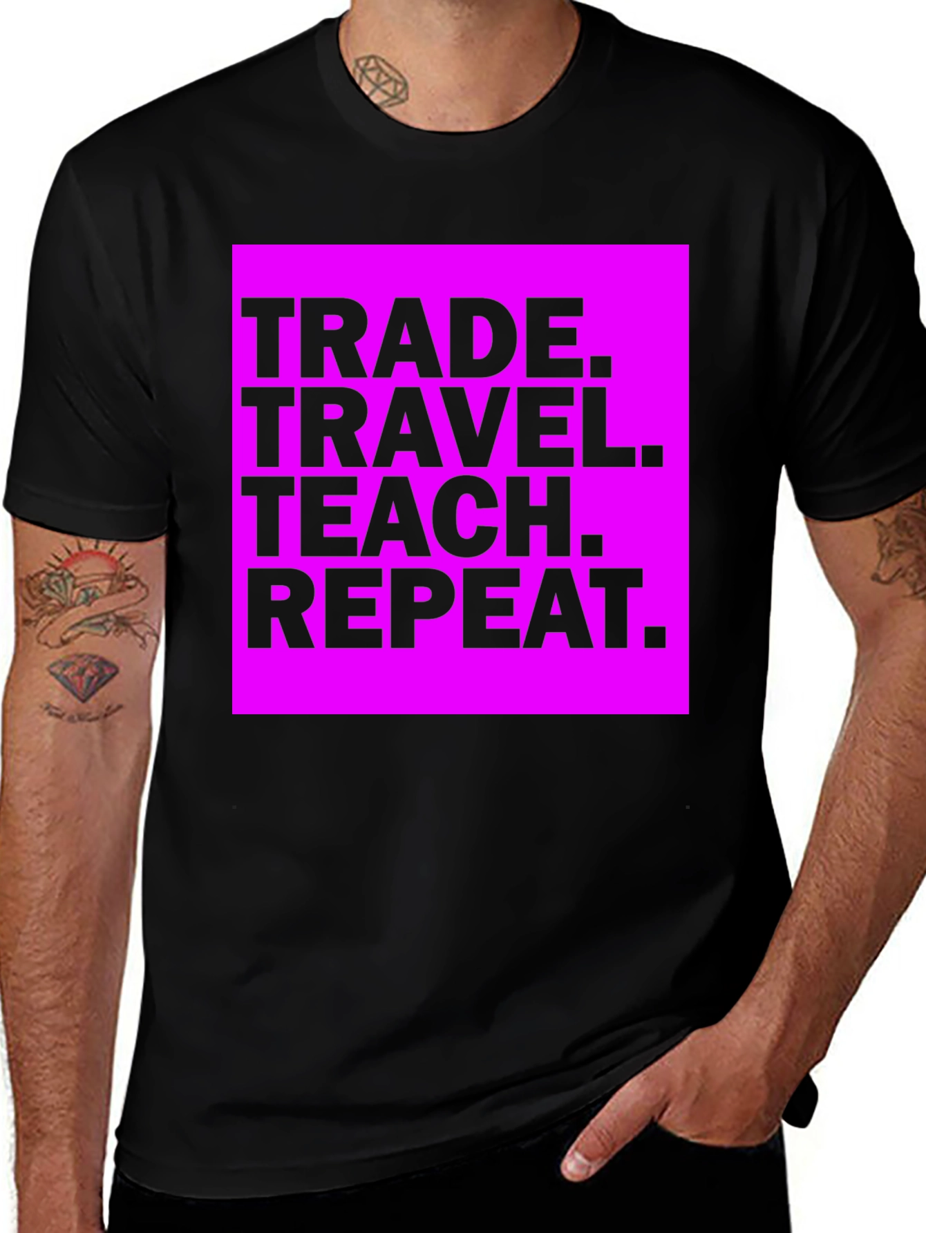 Trade Travel Teach Repeat Graphic Tee