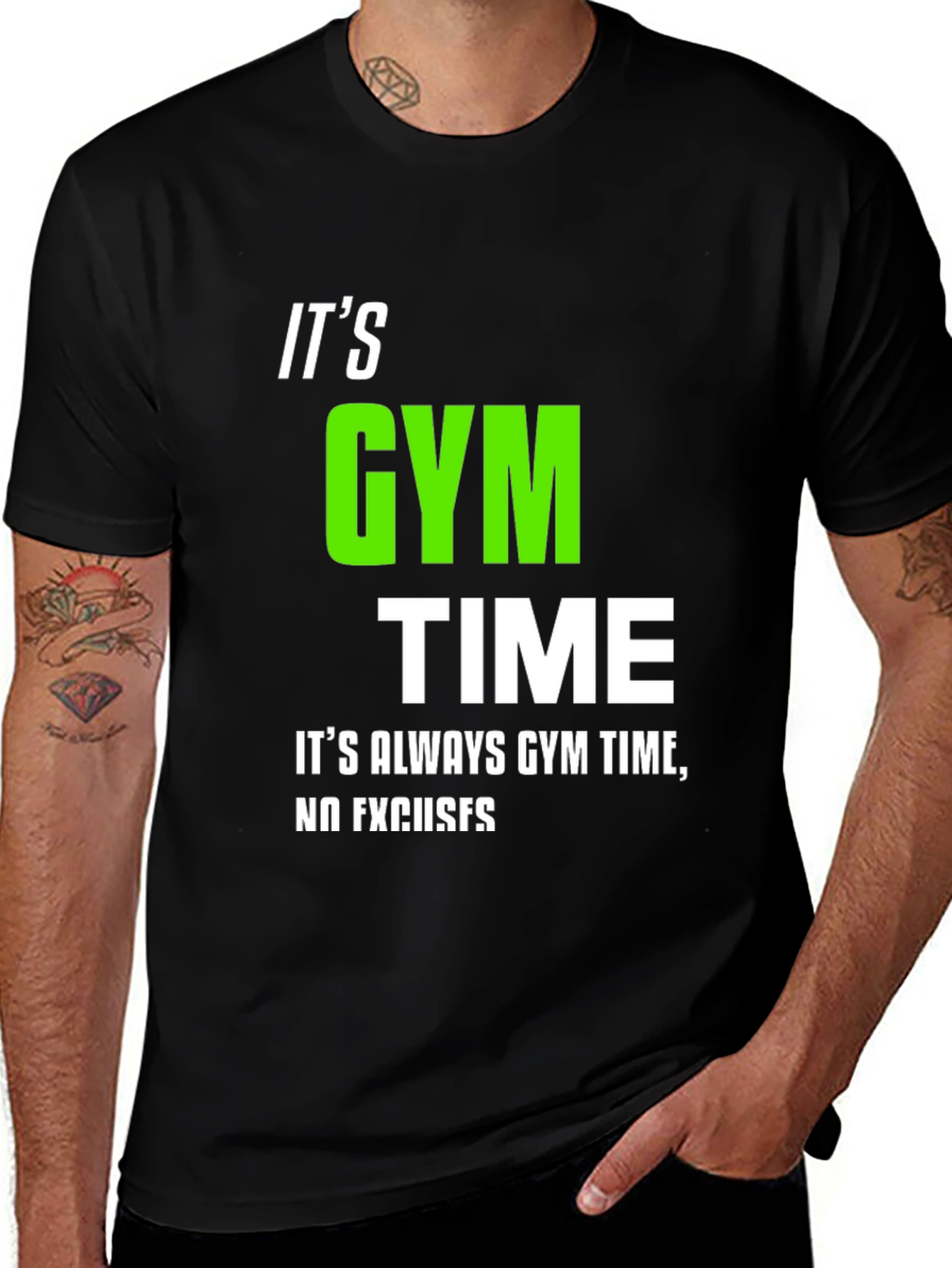 Variant 13 of It's Gym Time Black Graphic Tee