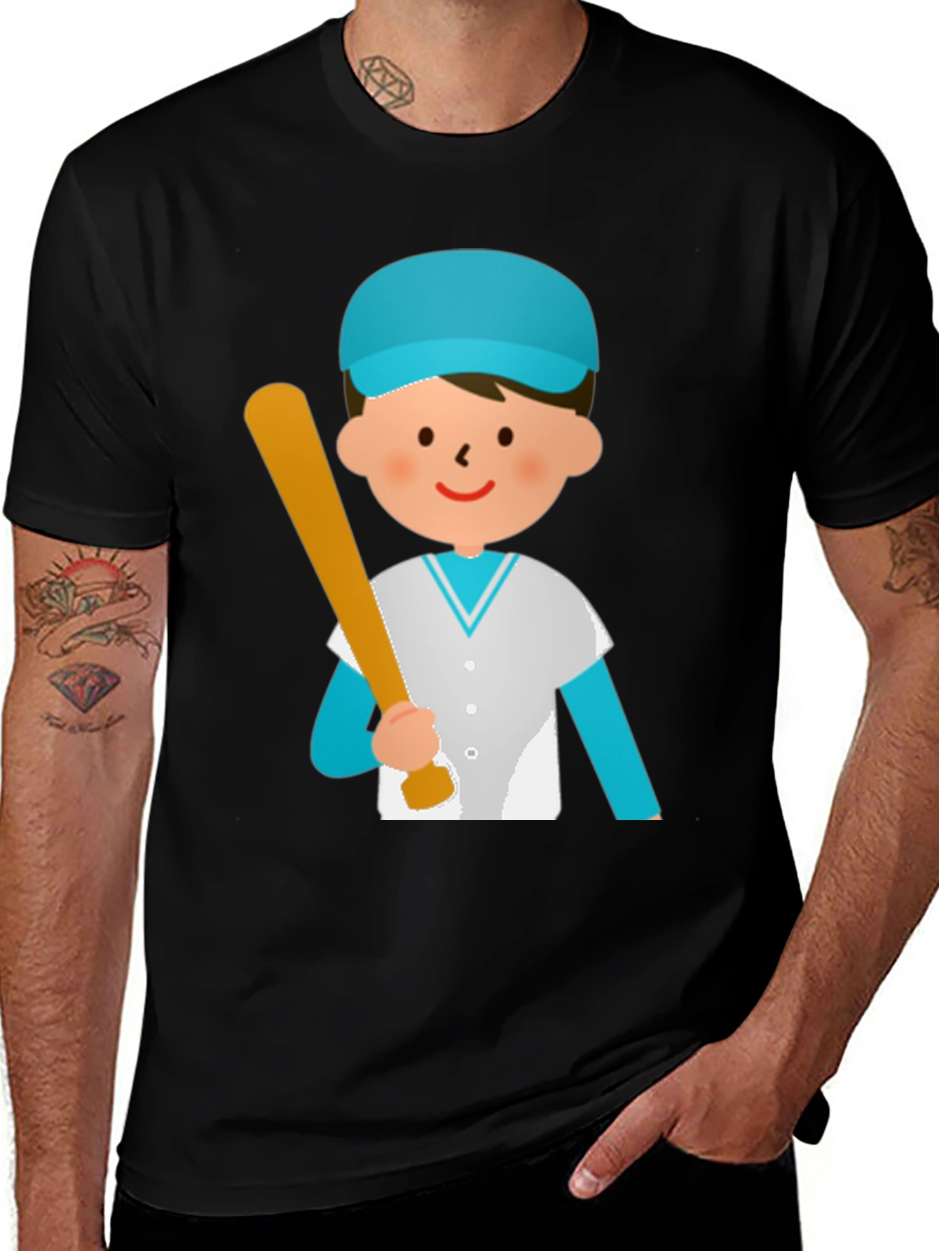 Variant 6 of Baseball Boy Graphic Tee - Cute Cartoon Design