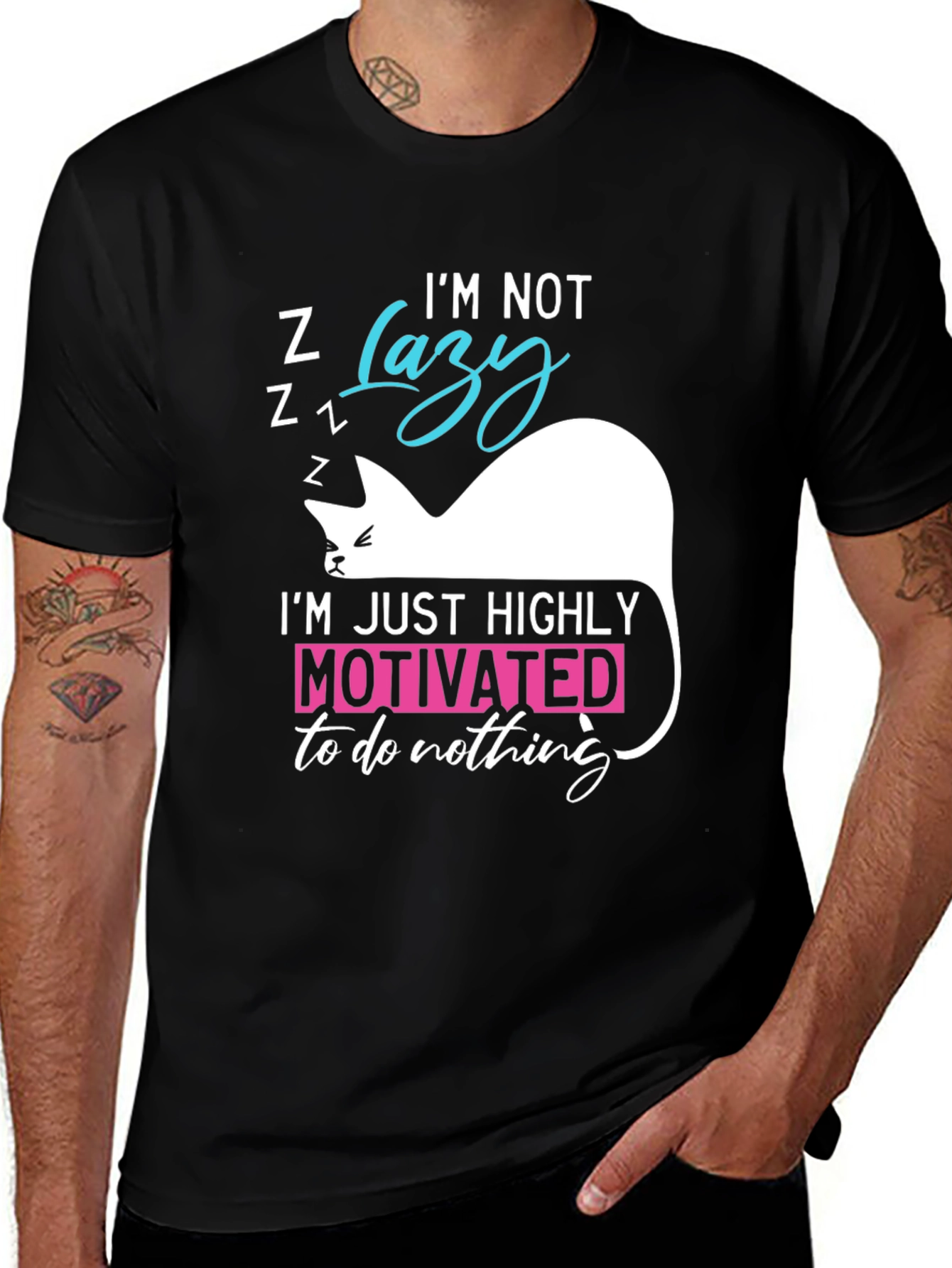 Variant 26 of Funny Cat Lazy Motivation T-Shirt