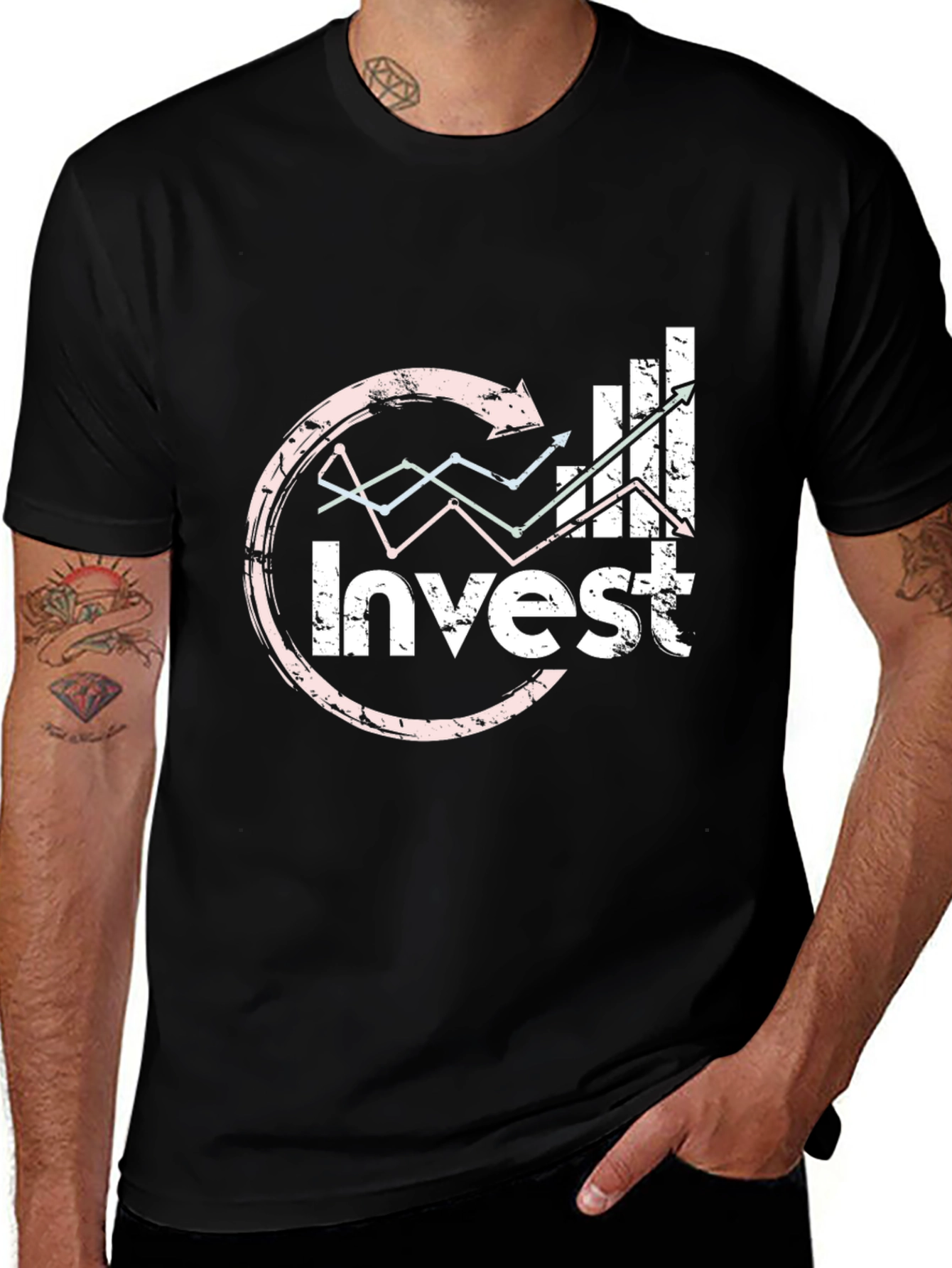 Variant 16 of Invest Black Graphic Tee