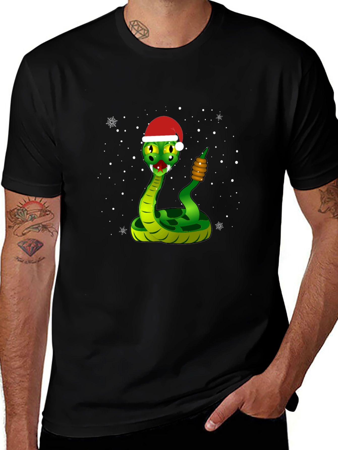 Variant 16 of Festive Snake Christmas T-Shirt