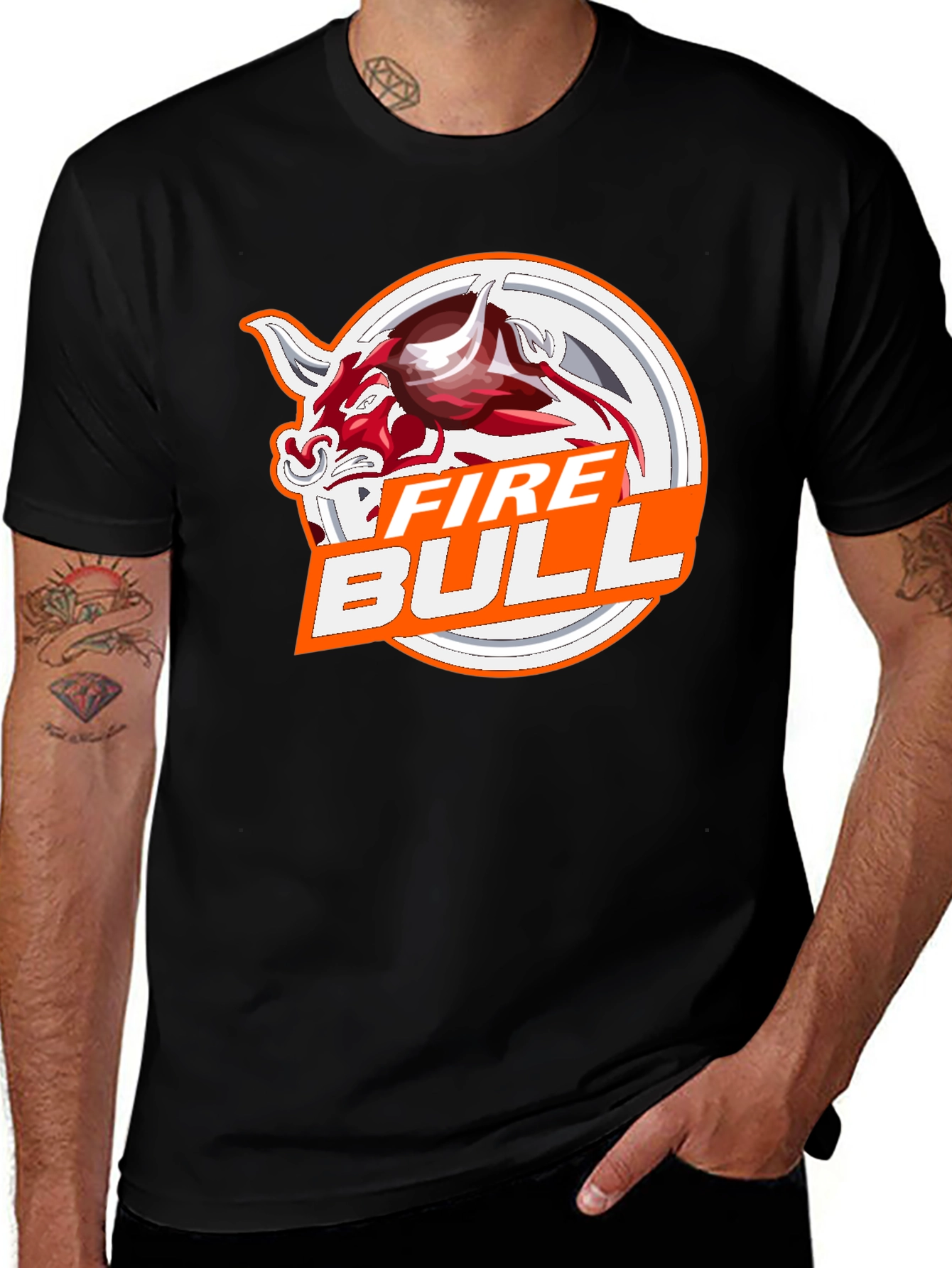 Variant 12 of Fire Bull Graphic Tee - Stylish Black Cotton T-Shirt