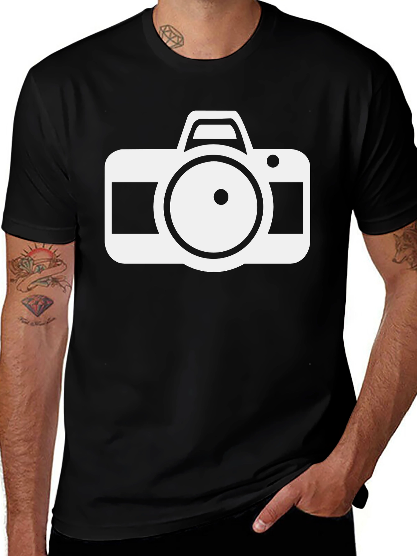 Variant 9 of Camera Graphic Black T-Shirt