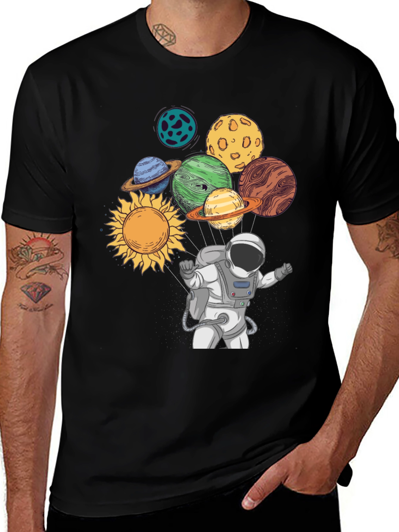 Variant 24 of Astronaut & Planets Graphic Tee