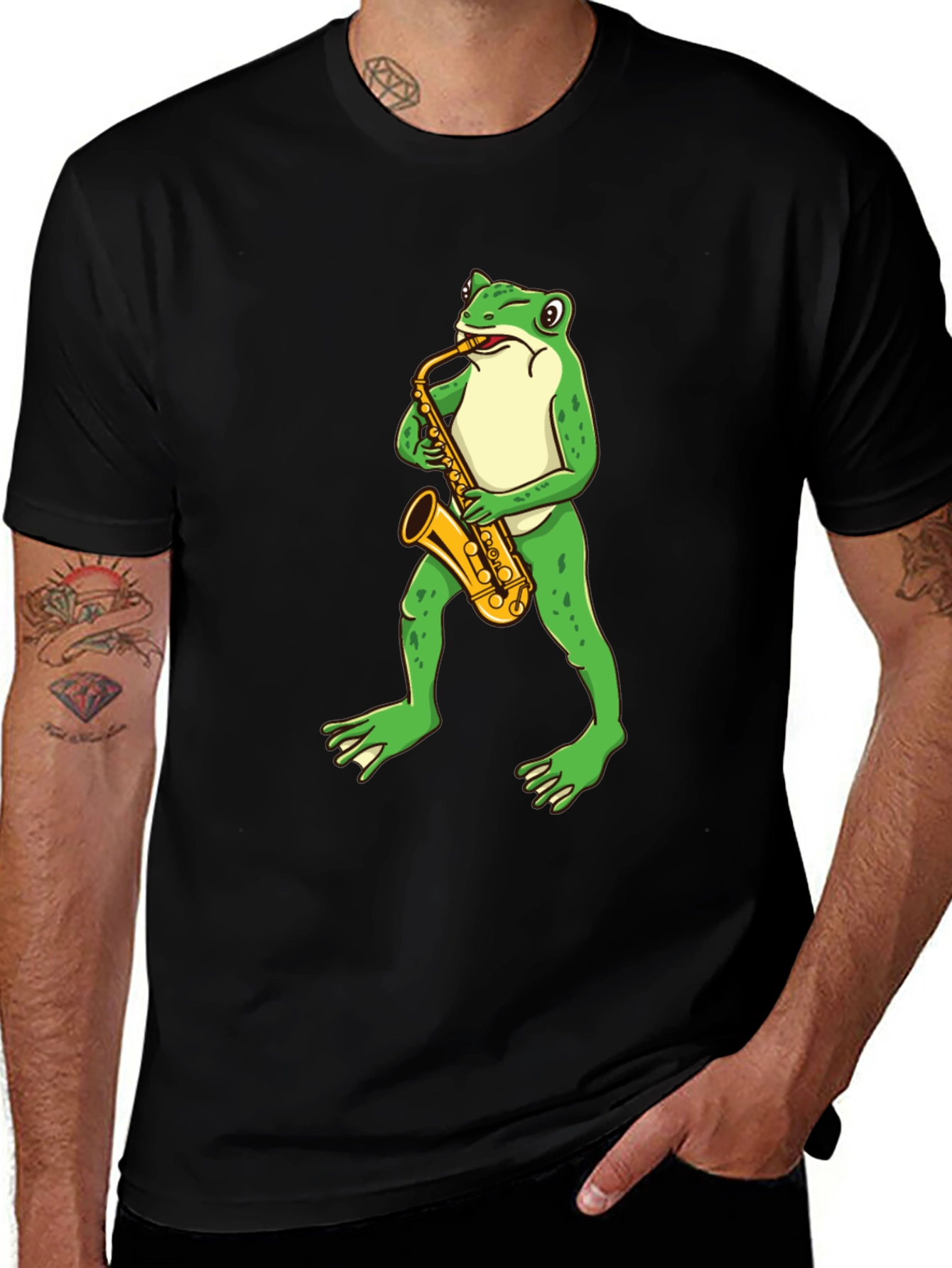 Variant 25 of Frog Saxophone Graphic T-Shirt