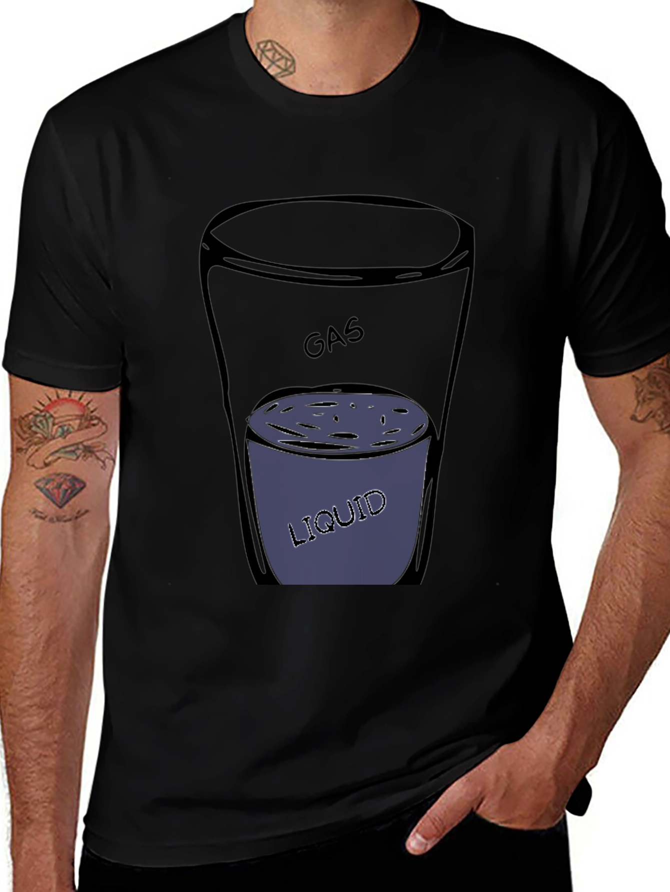 Variant 13 of Gas and Liquid T-Shirt - Science Humor Tee