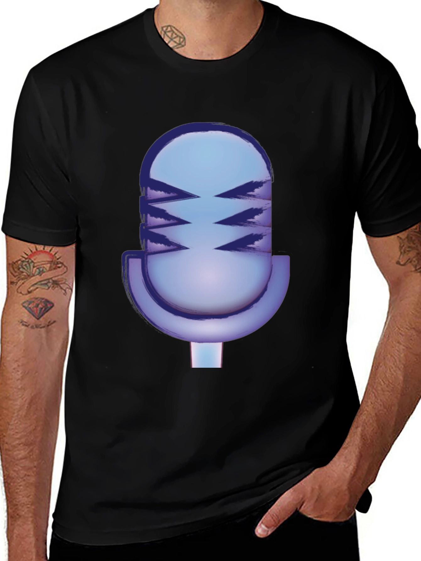 Variant 21 of Microphone Graphic Tee - Trendy Design, Soft Fabric