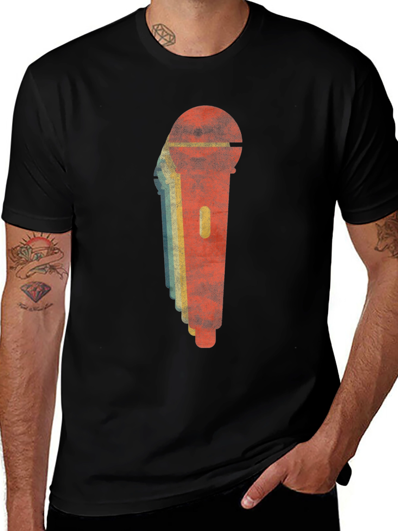 Variant 29 of Retro Microphone Graphic Tee - Vintage Style Music Lover Shirt