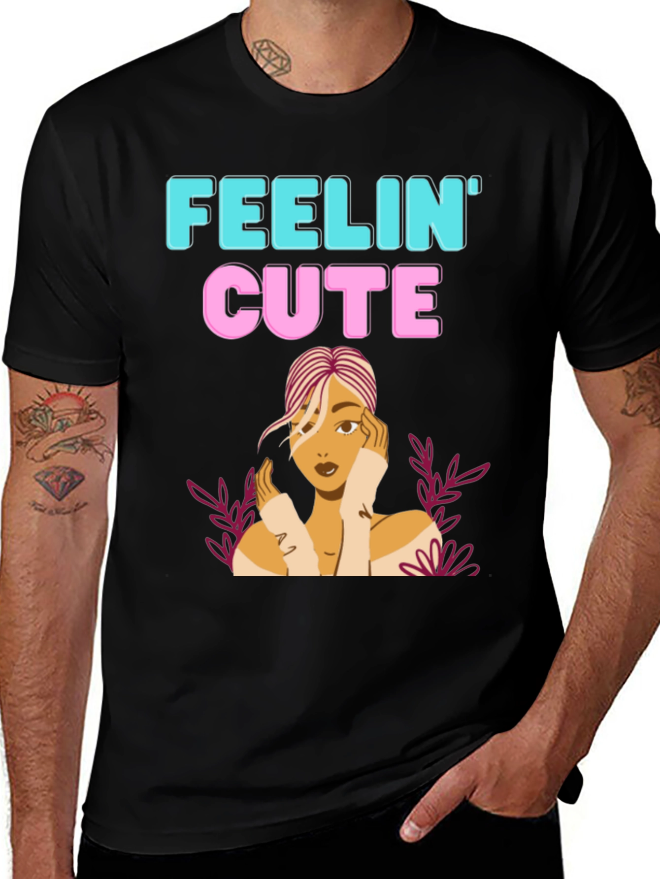 Variant 25 of Feelin' Cute Graphic T-Shirt - Stylish Comfort