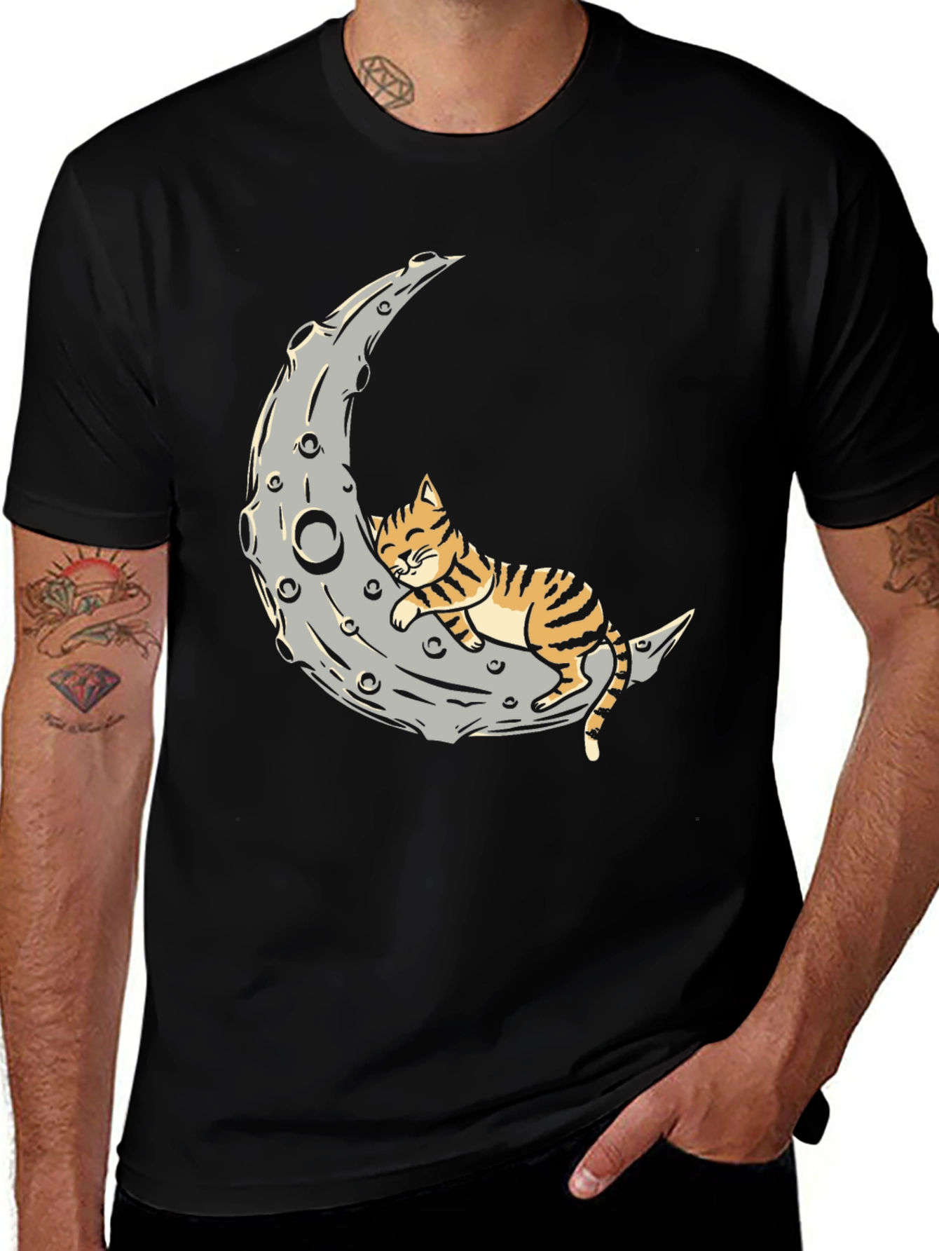 Variant 5 of Cat Nap on the Moon Graphic Tee