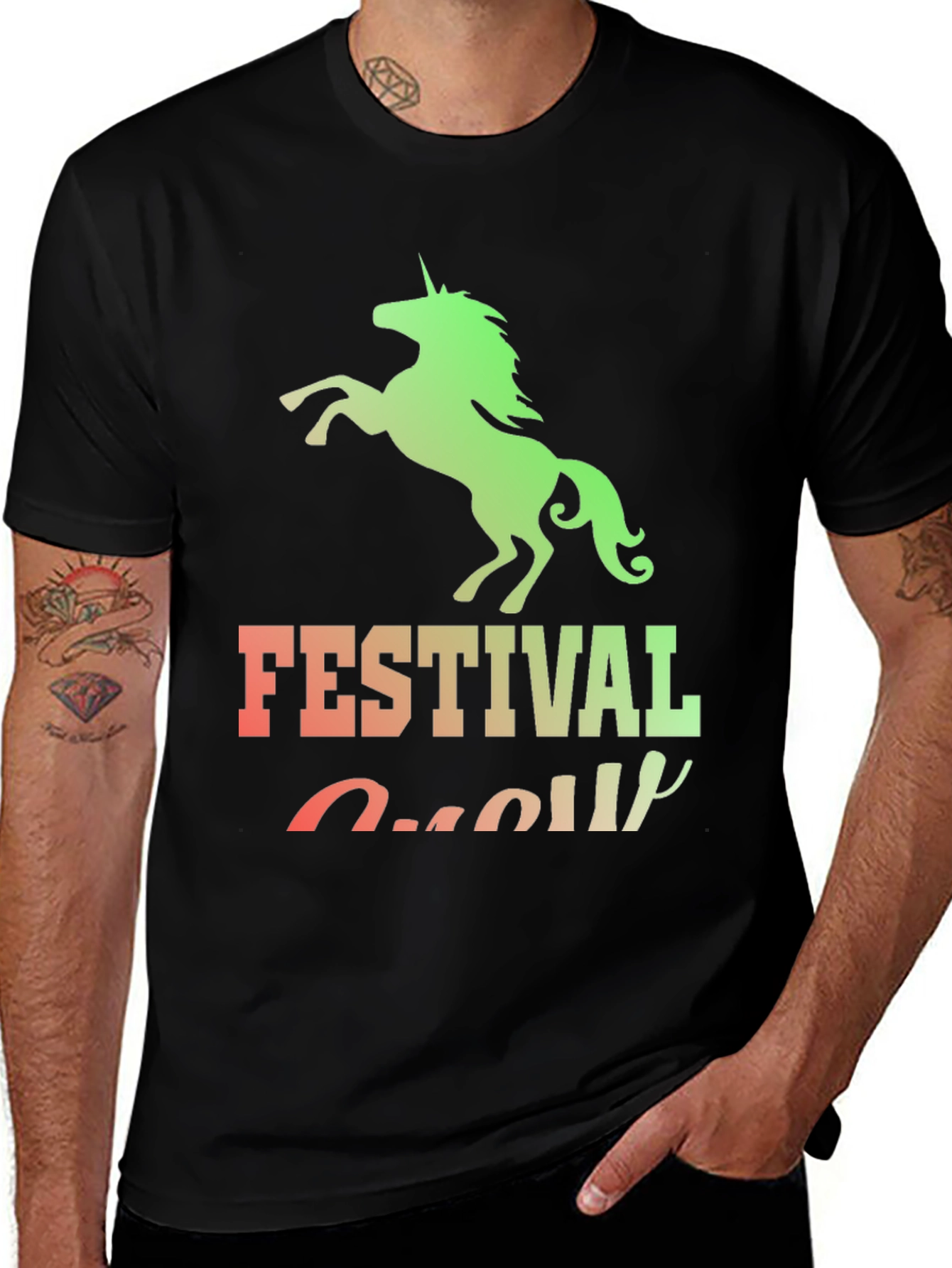 Variant 11 of Festival Unicorn Graphic Print T-Shirt
