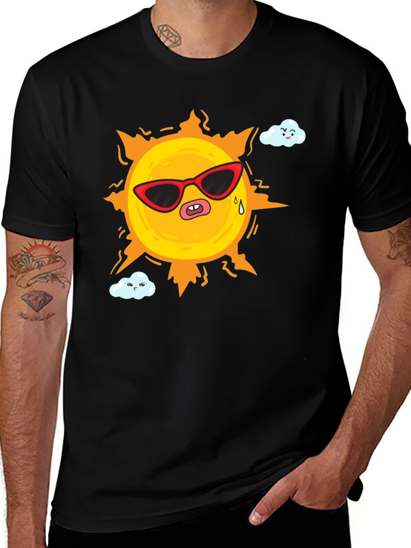 Funny Sun Cartoon Graphic T-Shirt