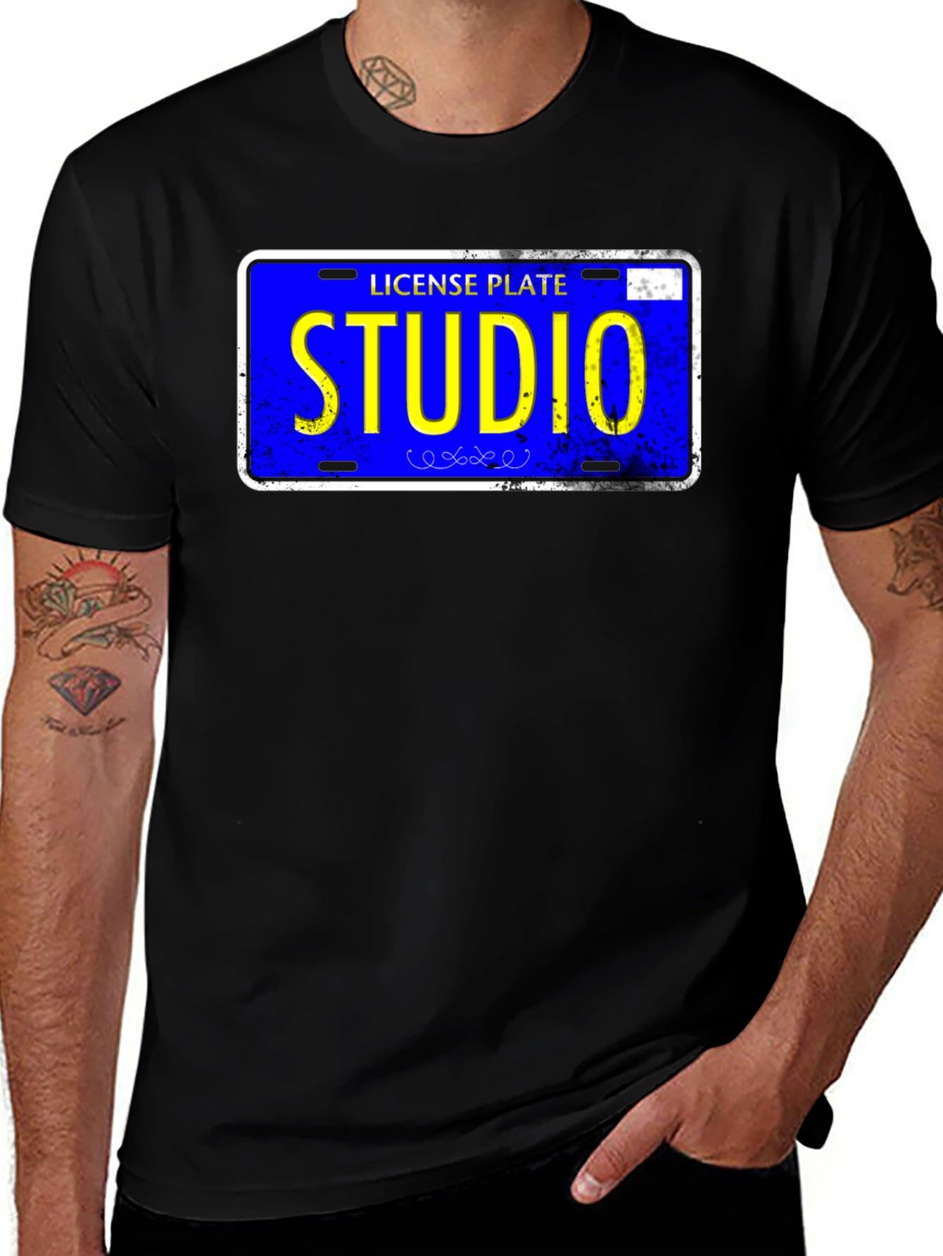 Variant 30 of Studio License Plate Graphic Tee - Novelty T-Shirt
