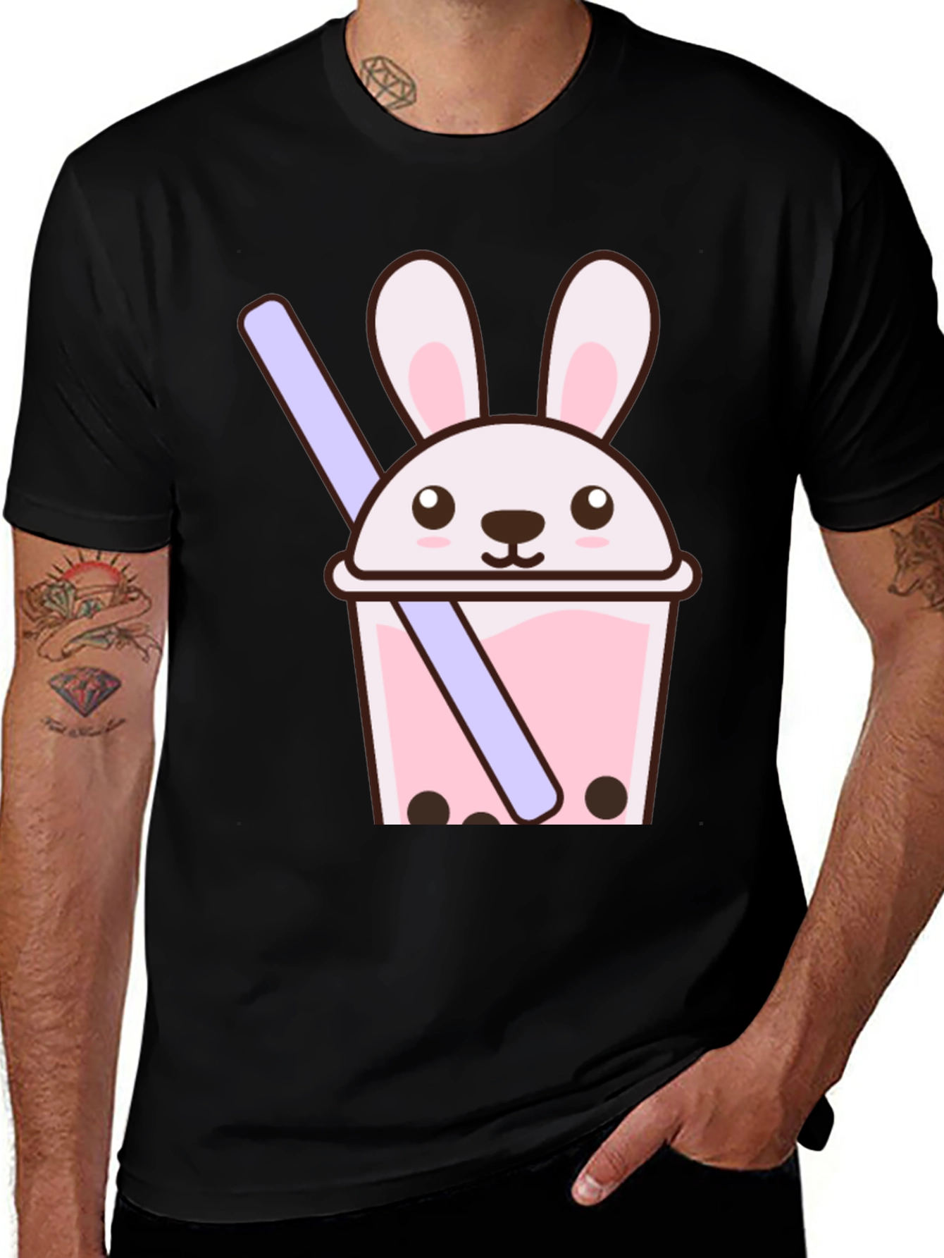 Variant 10 of Bunny Boba Tee - Cute Kawaii Graphic T-Shirt
