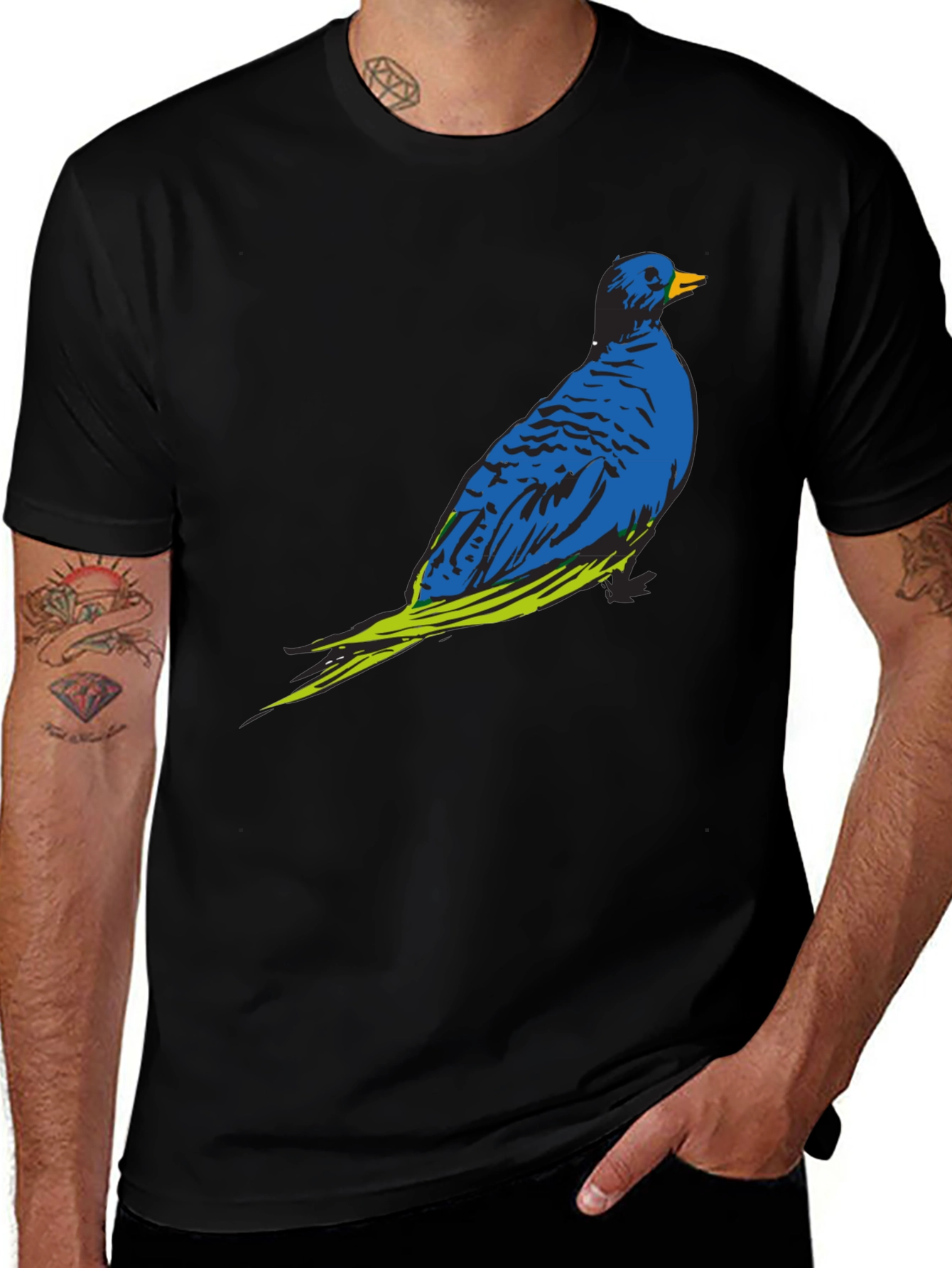 Variant 21 of Blue Bird Graphic Print Crew Neck T-Shirt