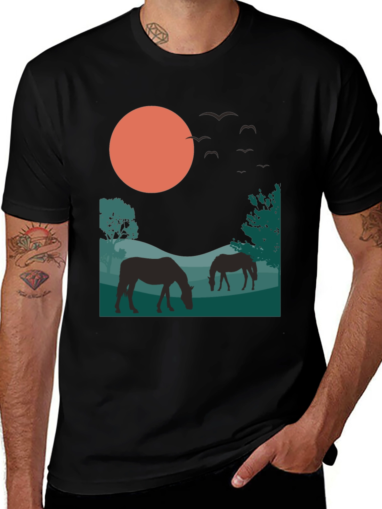 Variant 7 of Nature Silhouette Black T-Shirt