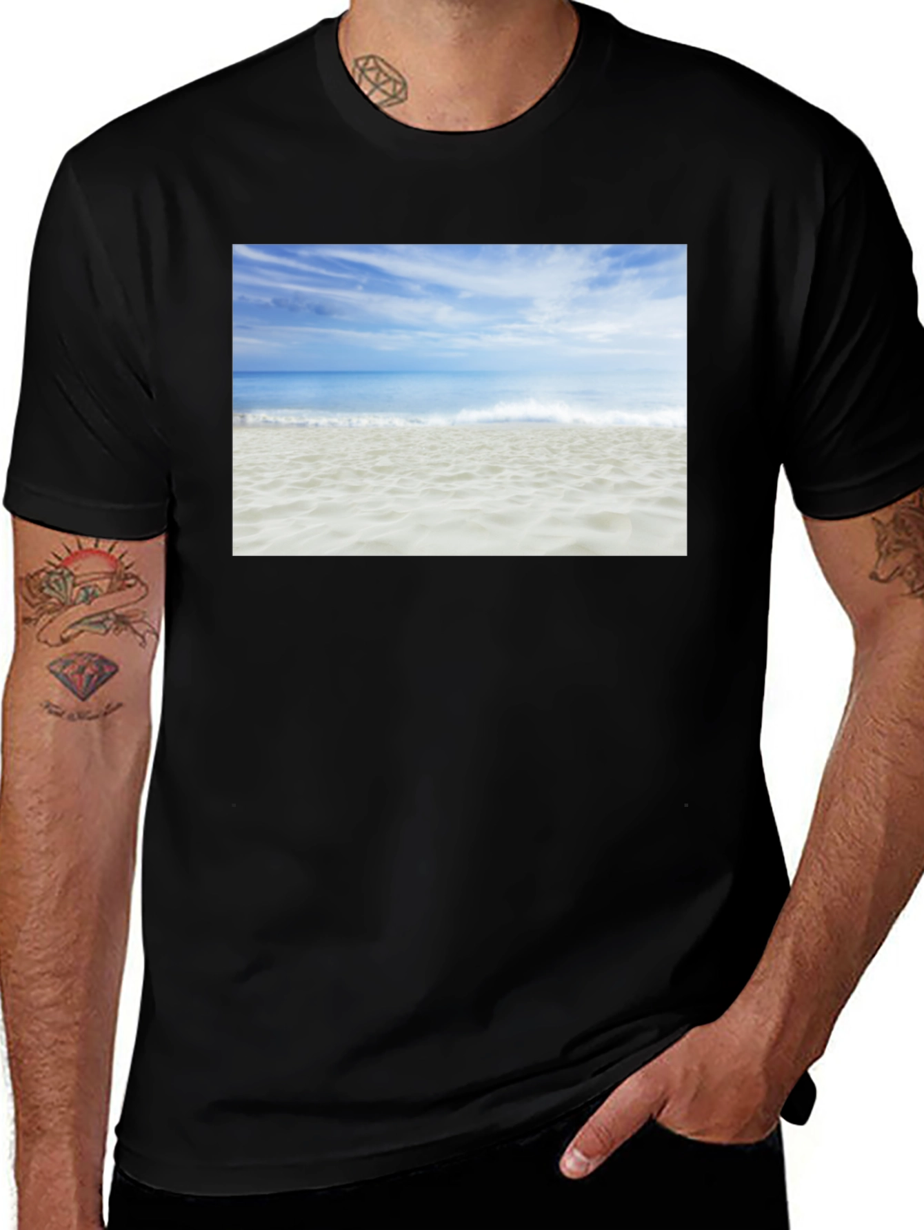Beach Scene Graphic Tee - Coastal Vibes