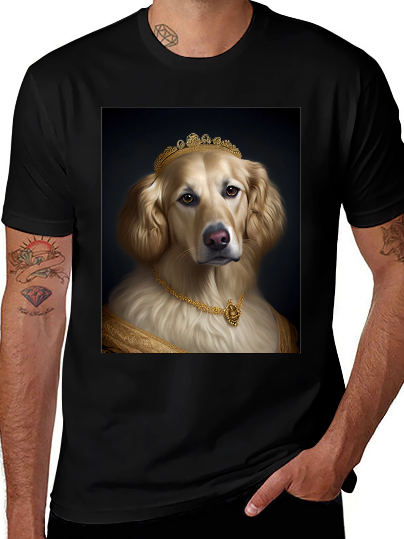 Variant 28 of Golden Retriever Queen Black T-Shirt