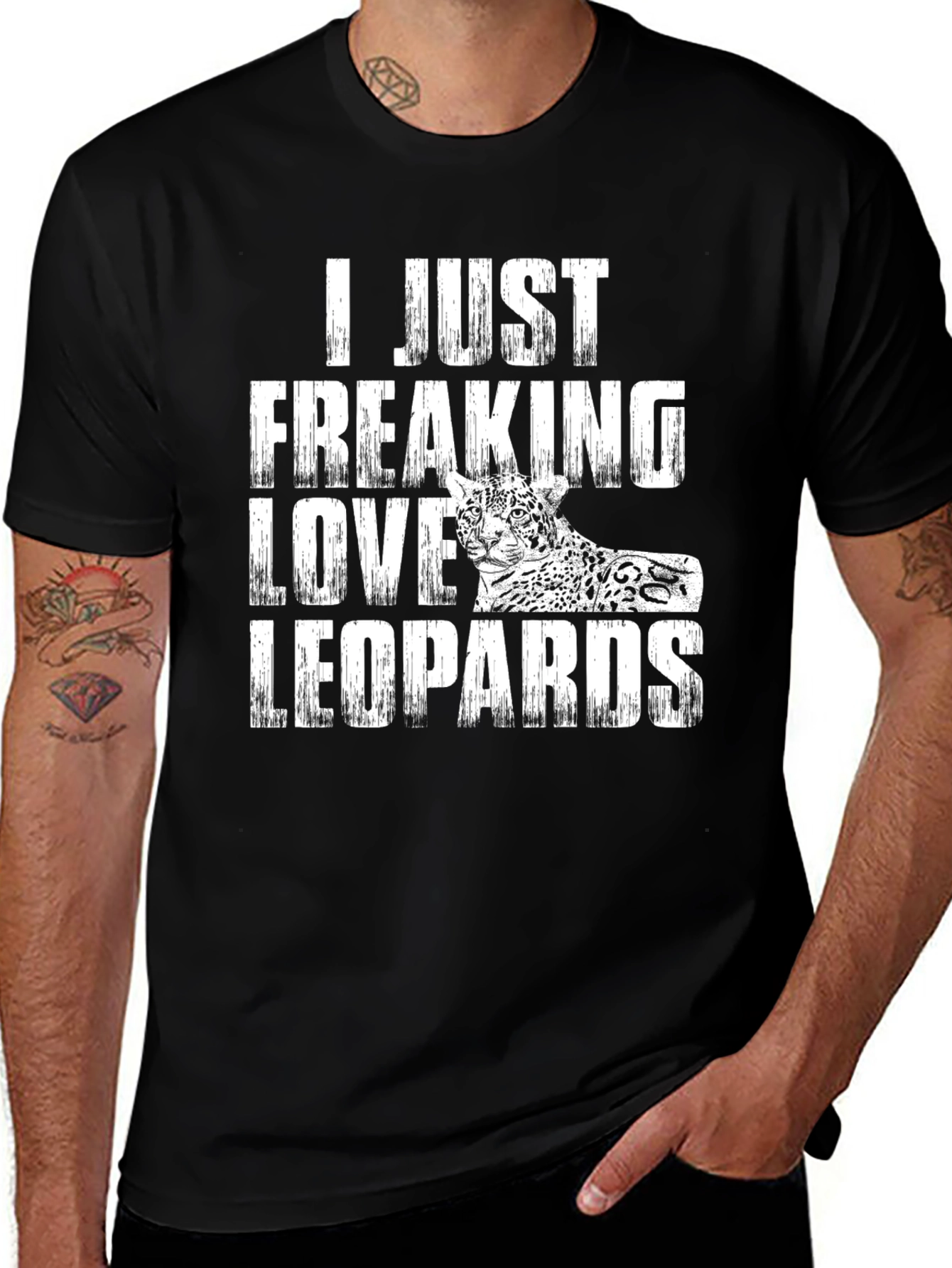 Variant 4 of I Love Leopards Graphic T-Shirt