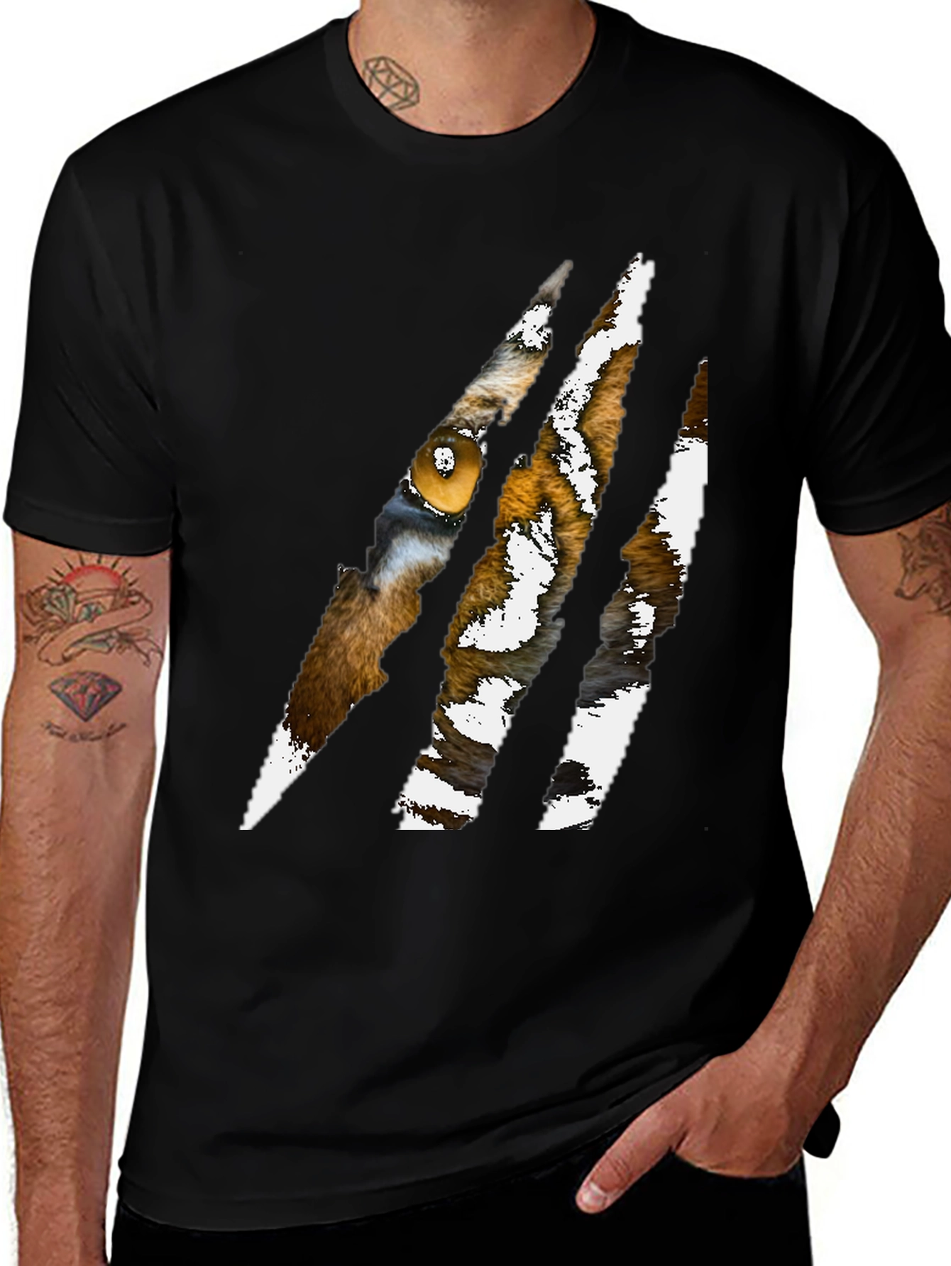 Variant 2 of Tiger Eye Claw Mark Graphic T-Shirt
