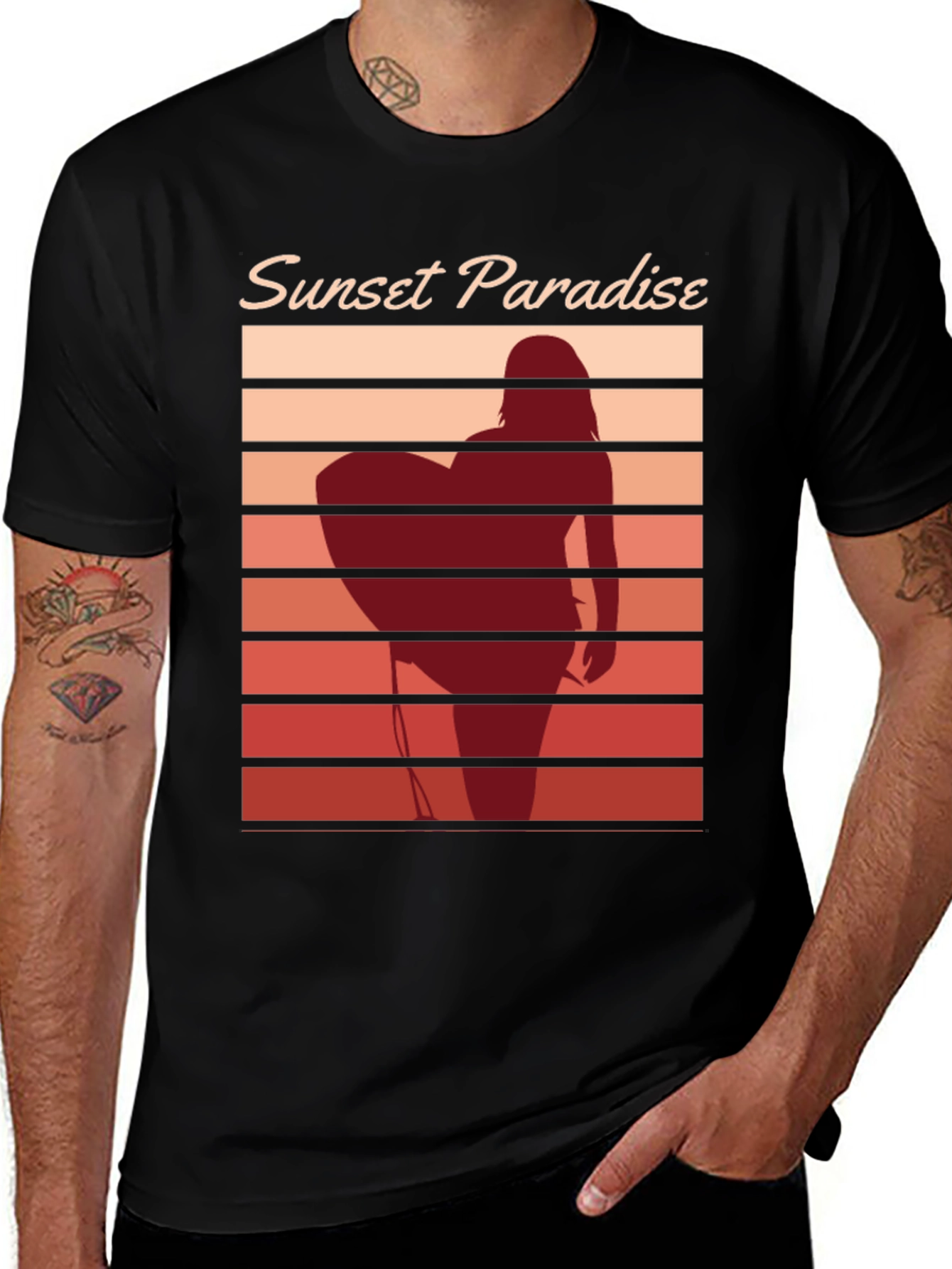 Variant 10 of Sunset Paradise Surf T-Shirt - Stylish Graphic Tee