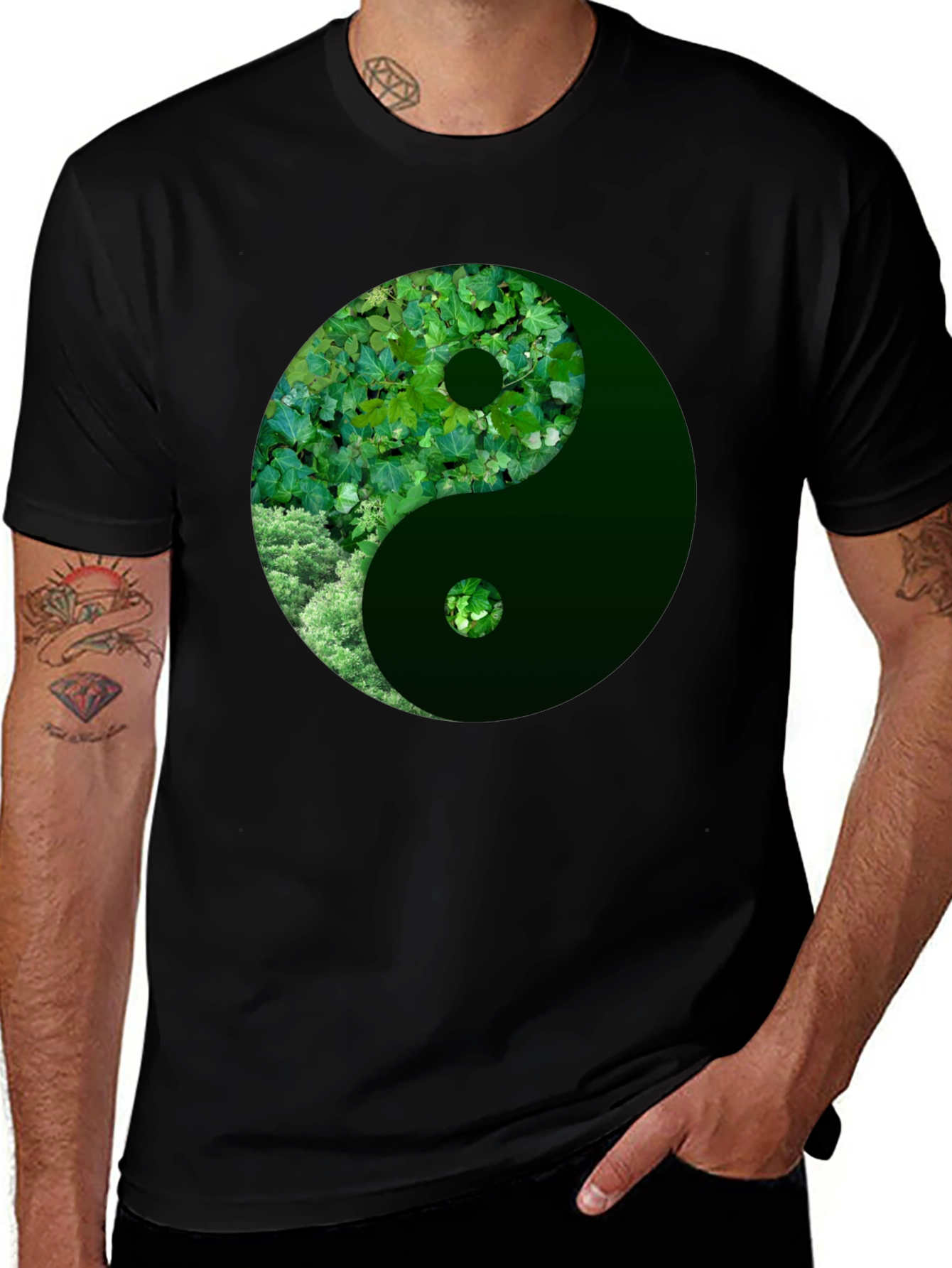 Variant 9 of Nature Yin Yang Graphic Tee - Casual Style