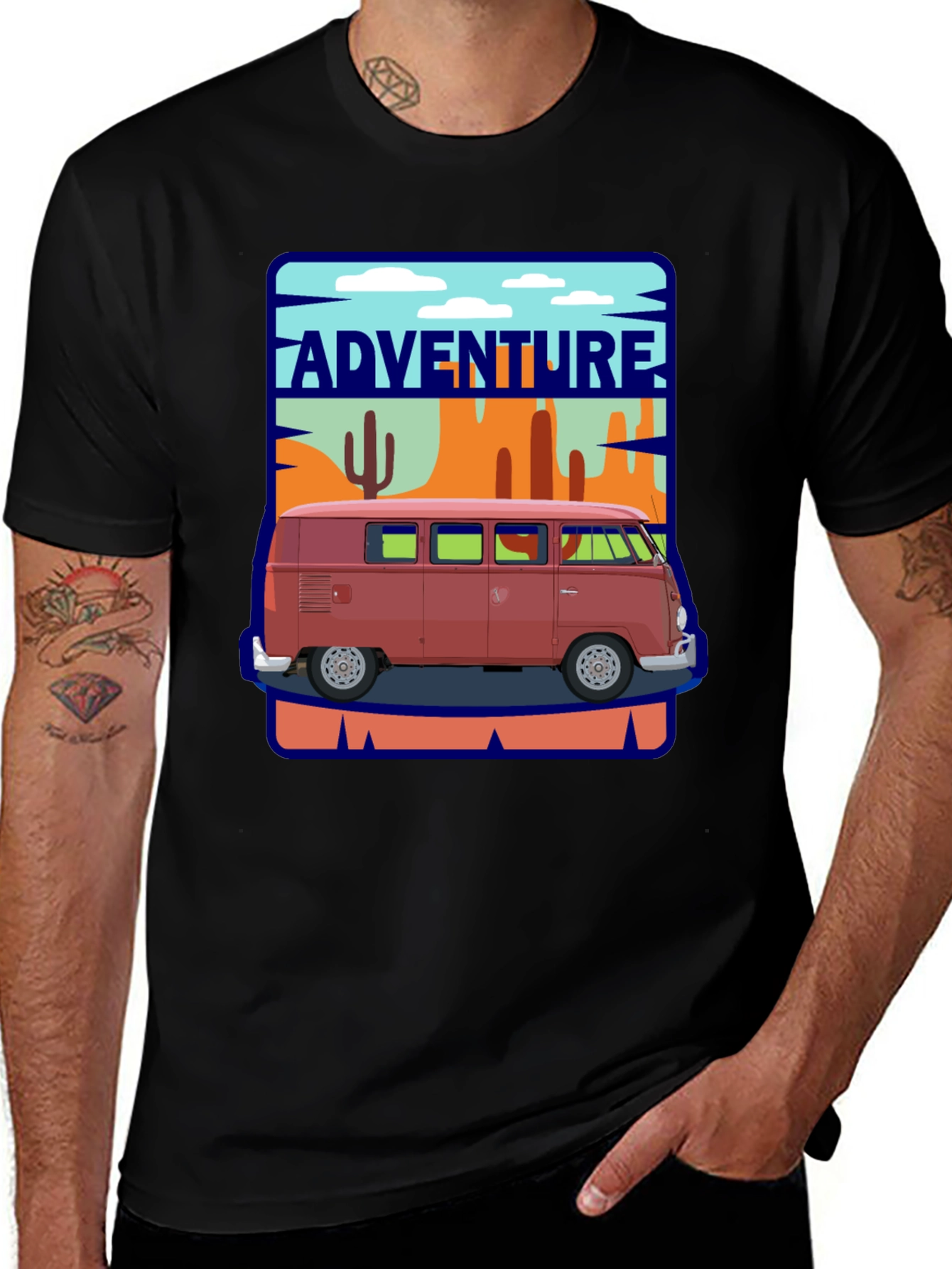 Variant 17 of Adventure Van Graphic Tee - Retro Road Trip Style