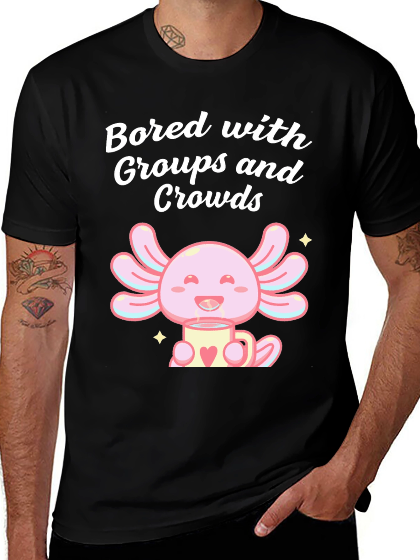 Variant 2 of Bored Axolotl T-Shirt - Introvert Humor