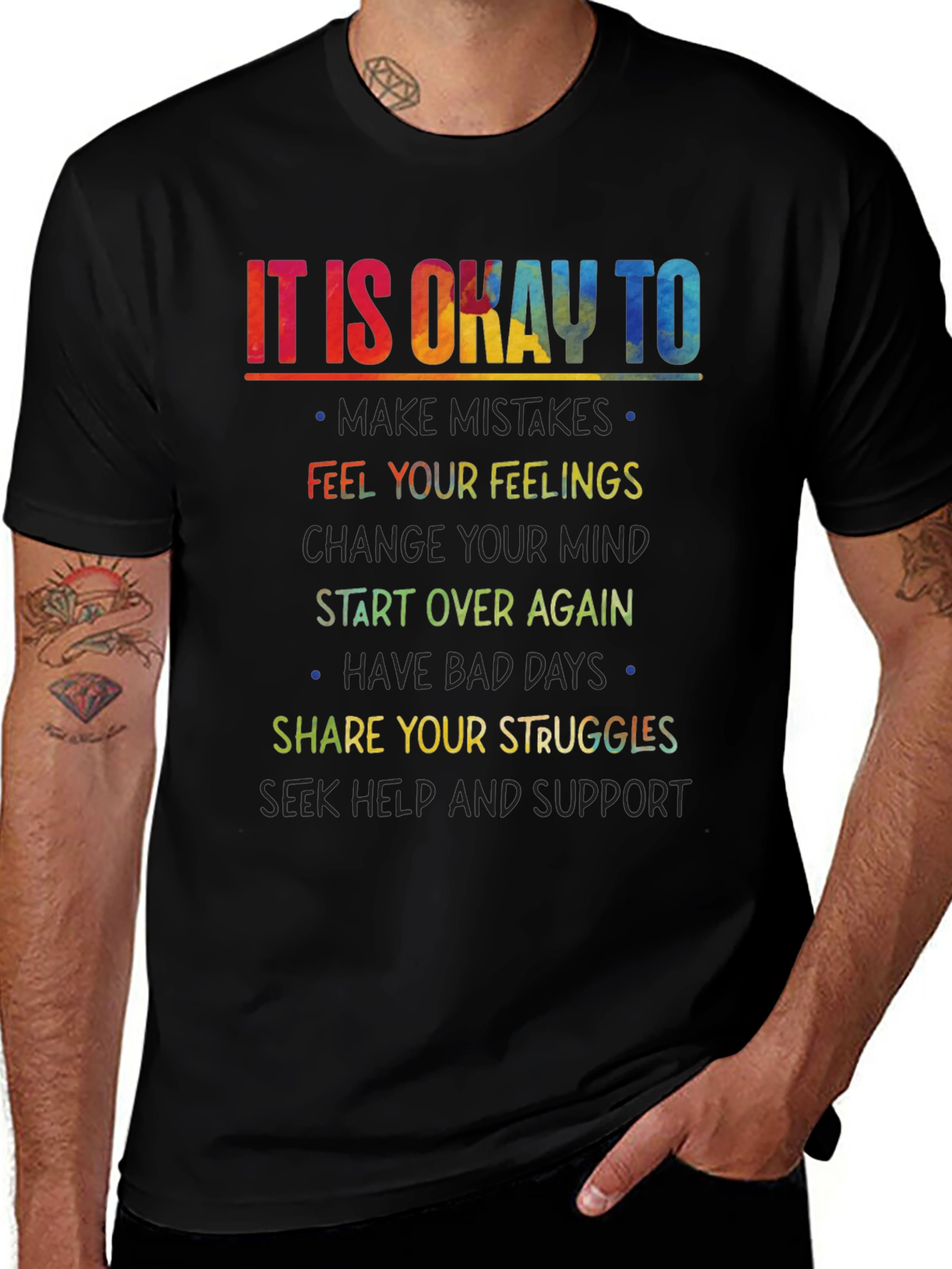 Variant 27 of It Is Okay To Graphic Tee - Inspirational Shirt