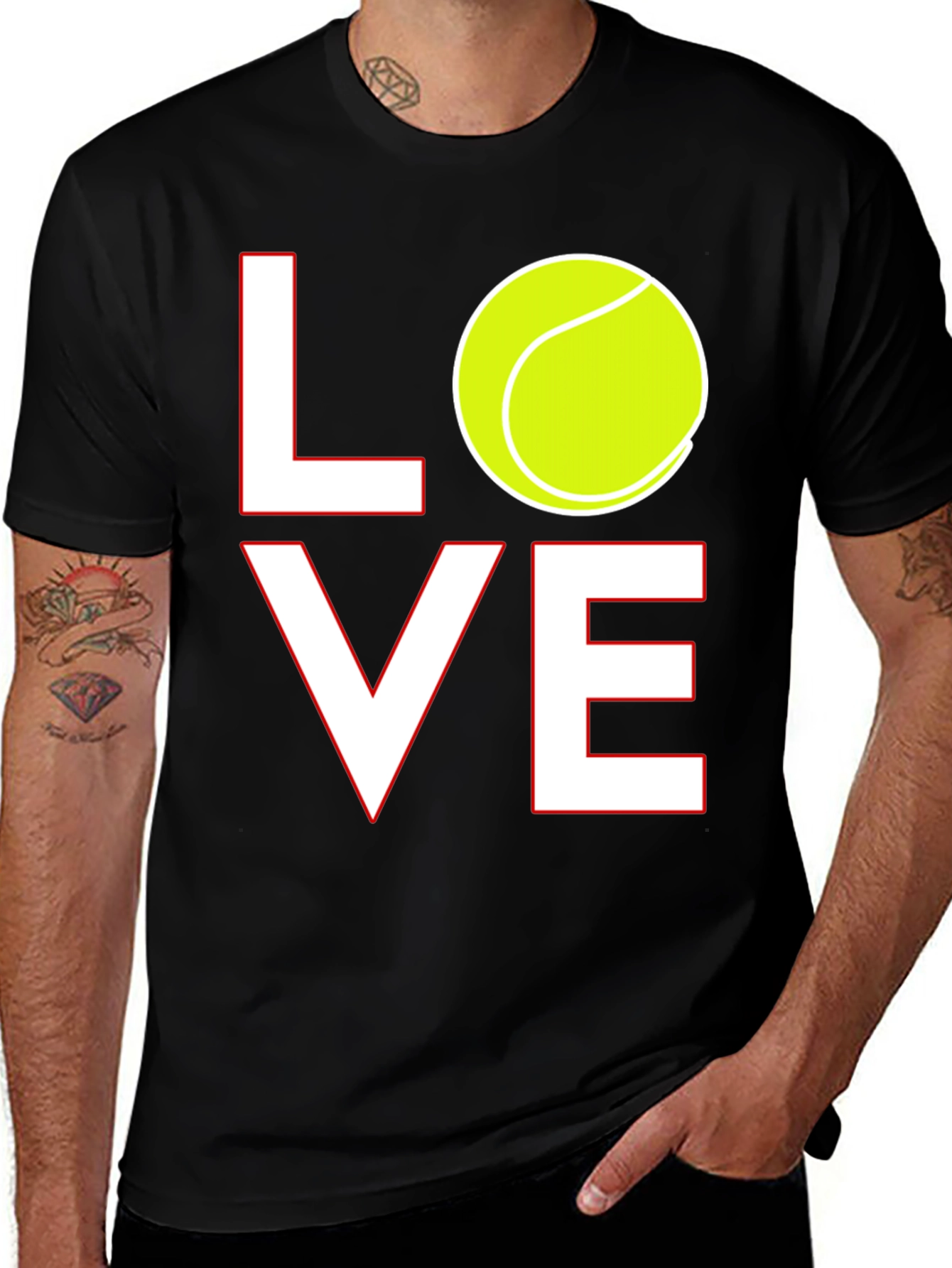 Variant 13 of Tennis LOVE Graphic Tee - Sporty Casual Shirt