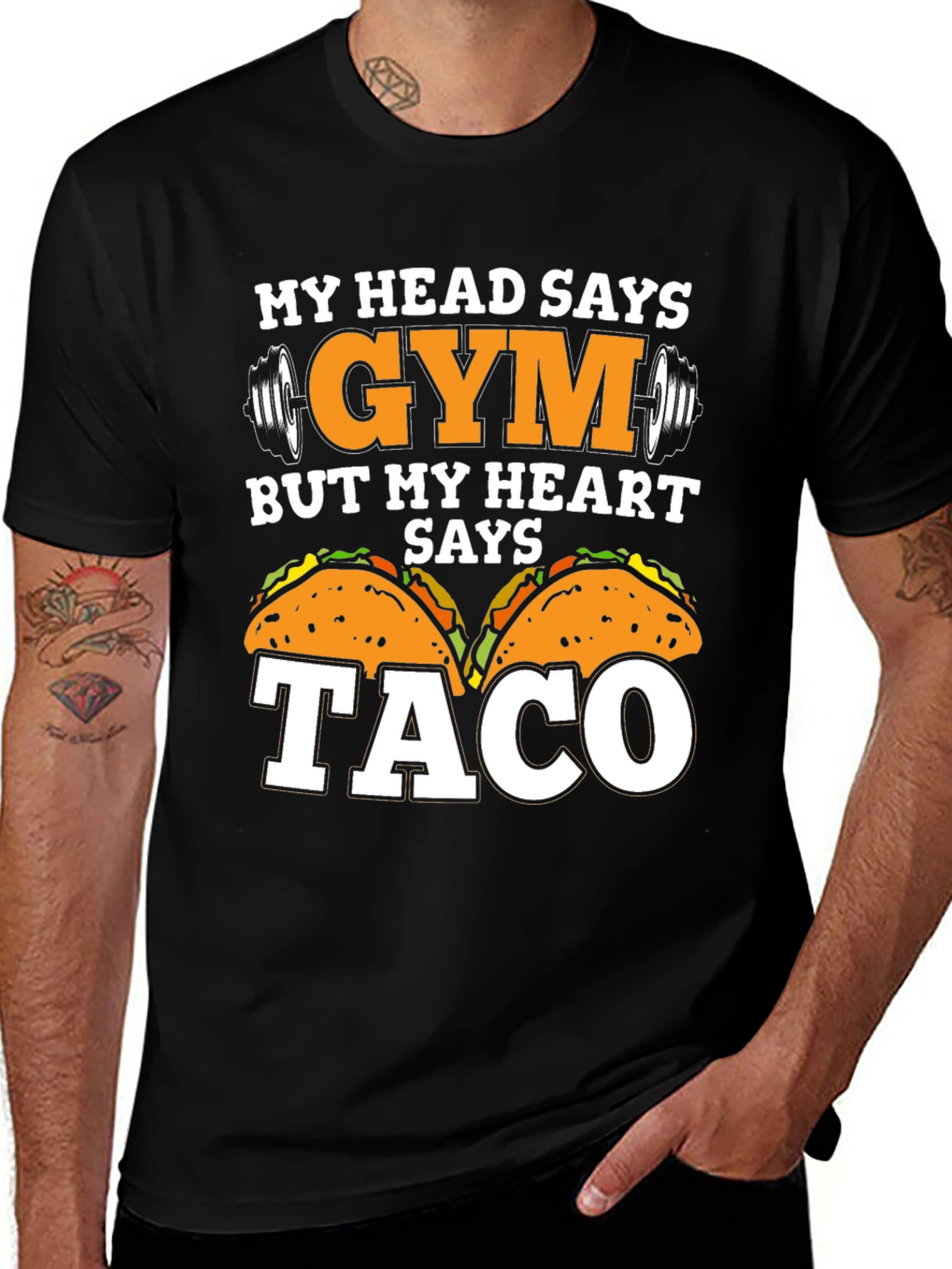 Variant 8 of Gym vs Taco Funny T-Shirt