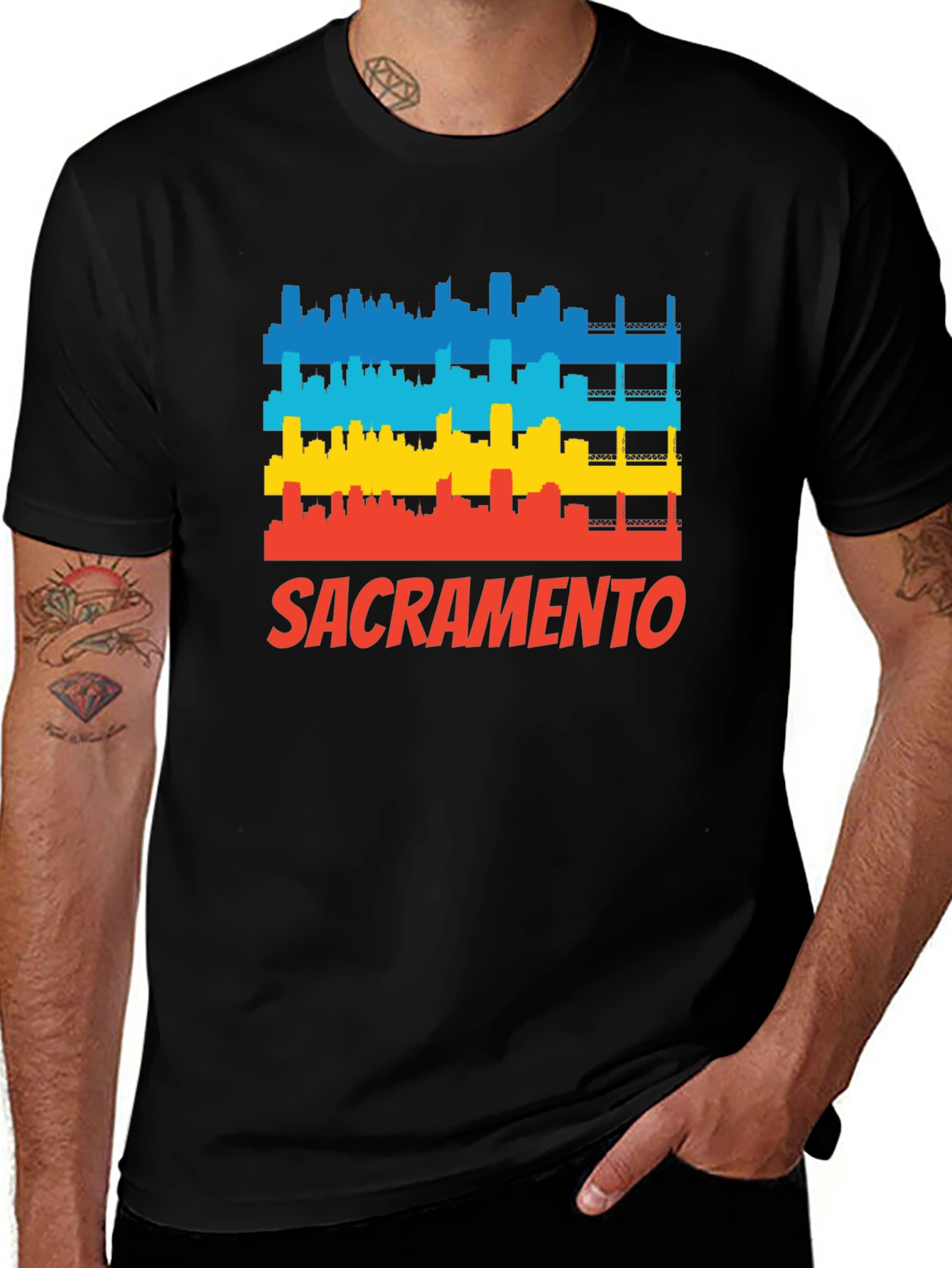 Variant 30 of Sacramento Skyline T-Shirt - Bold Graphic Tee