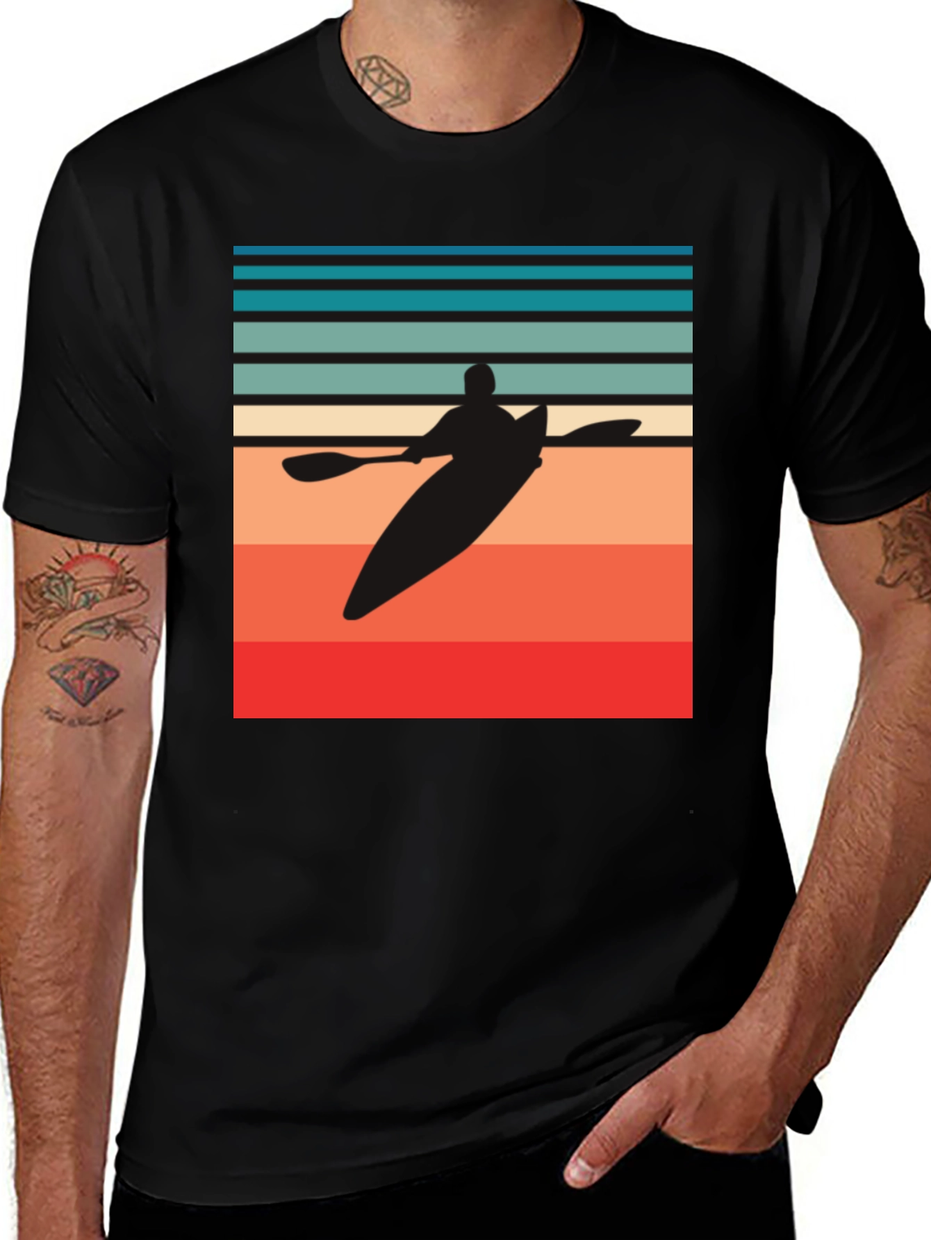 Variant 17 of Retro Kayak Silhouette Graphic T-Shirt