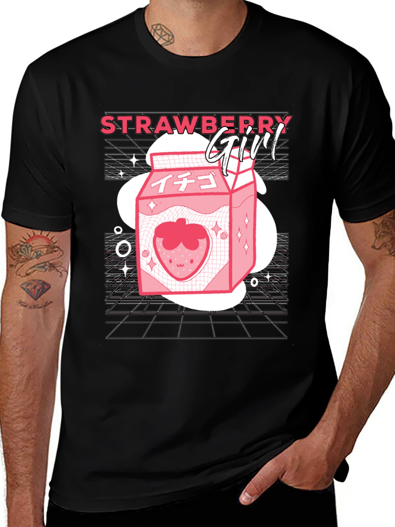 Black Strawberry Girl Graphic Tee - Anime Inspired main image