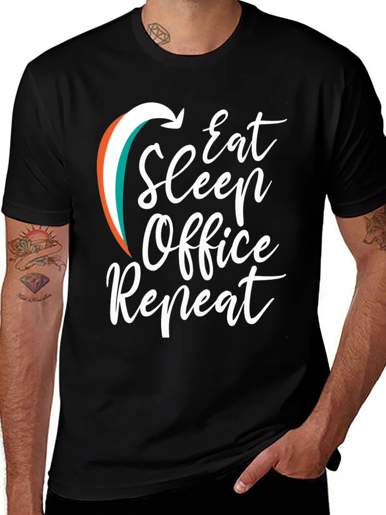 Variant 19 of Eat Sleep Office Repeat Graphic Tee