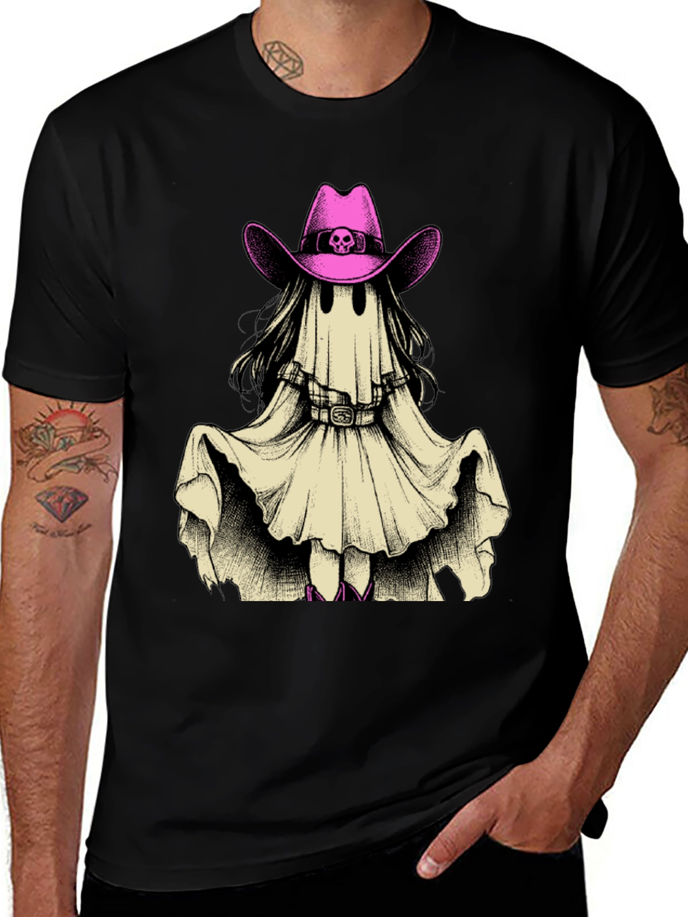Variant 9 of Ghost Cowboy Tee - Spooky Western Style