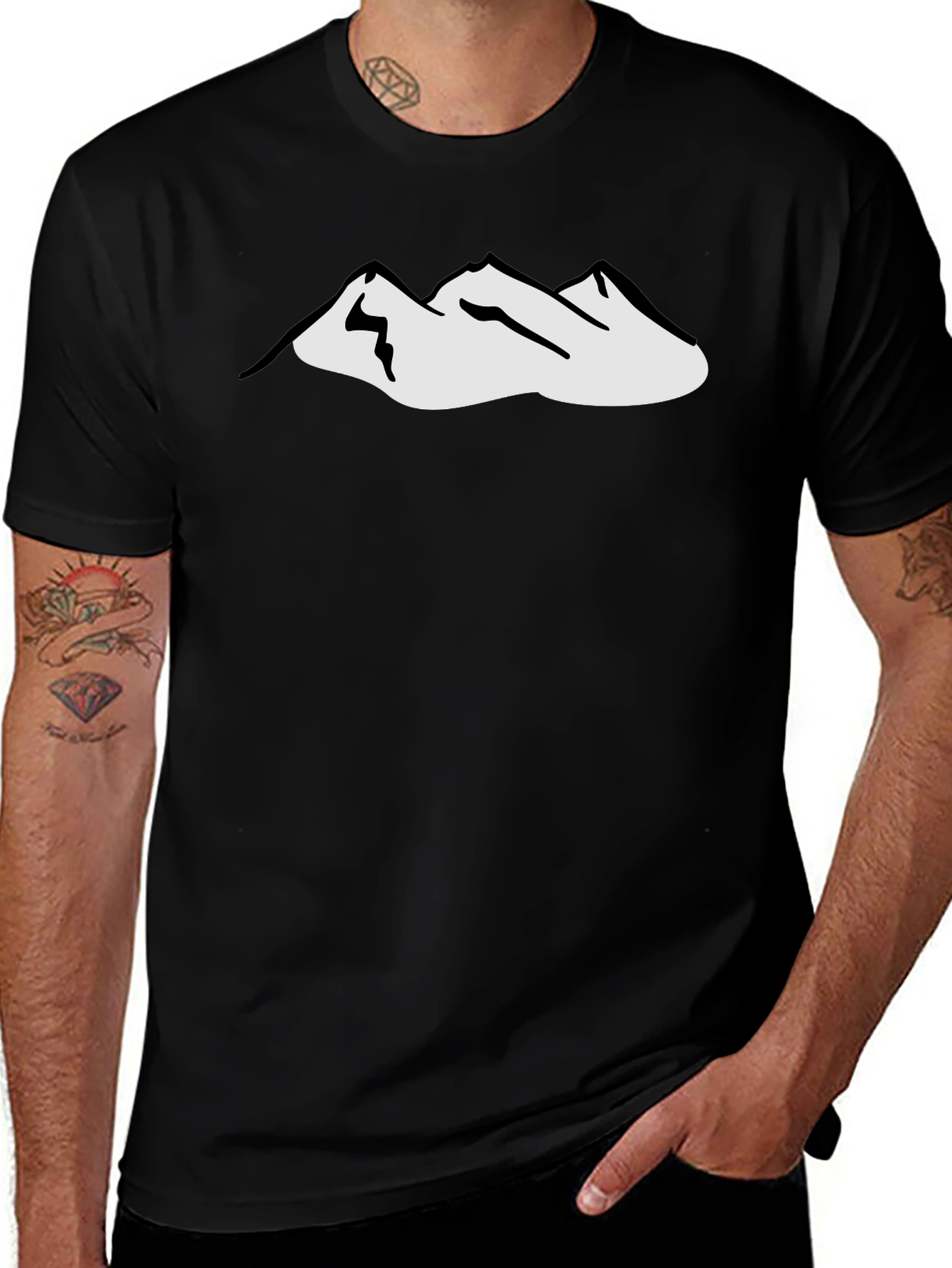 Variant 7 of Mountain Peak Graphic Tee - Black Unisex Shirt