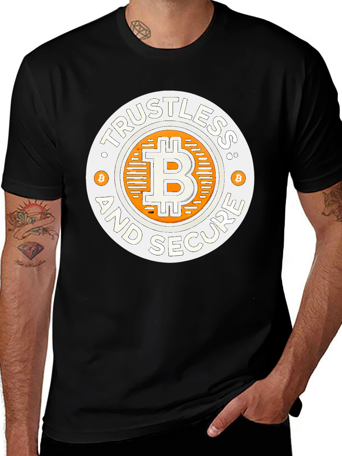 Variant 22 of Trustless & Secure Bitcoin T-Shirt