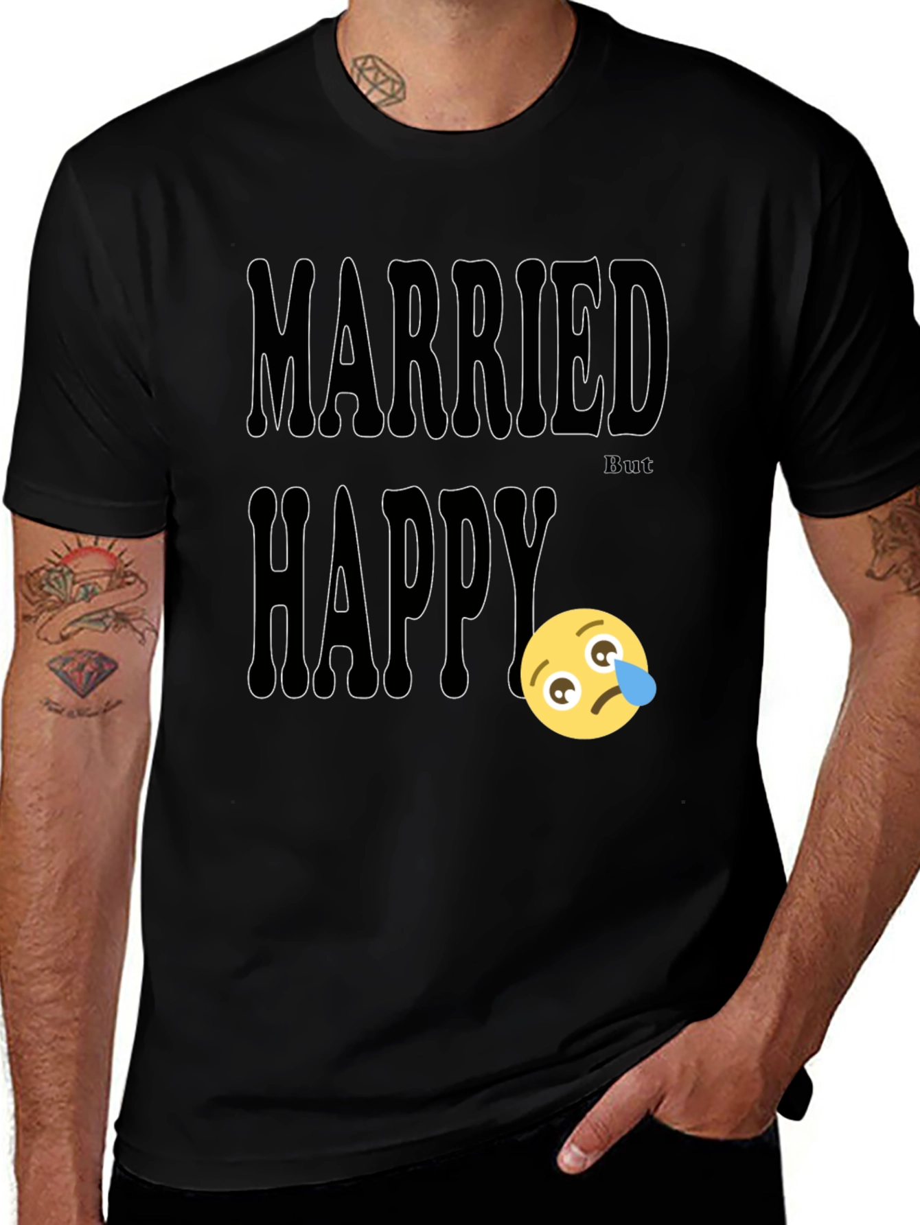 Variant 14 of Married But Happy Graphic T-Shirt
