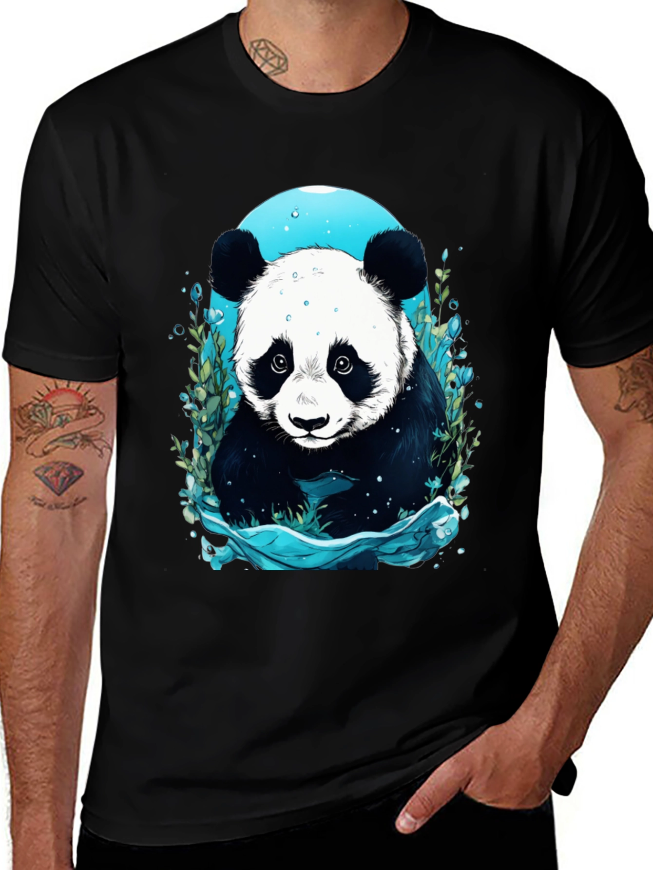 Variant 16 of Panda Graphic Tee - Black