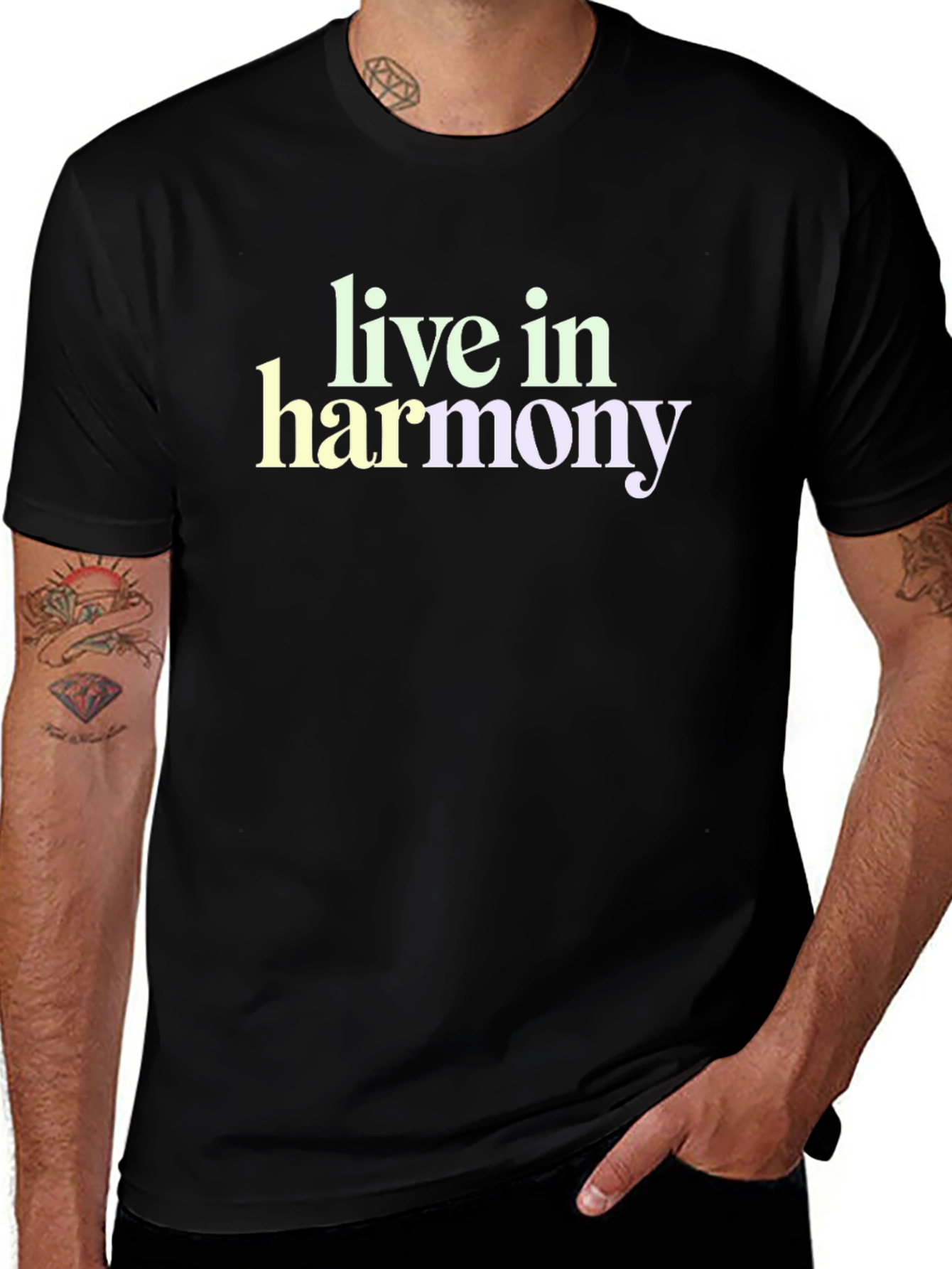 Variant 29 of Live In Harmony Graphic Tee - Stylish Comfort